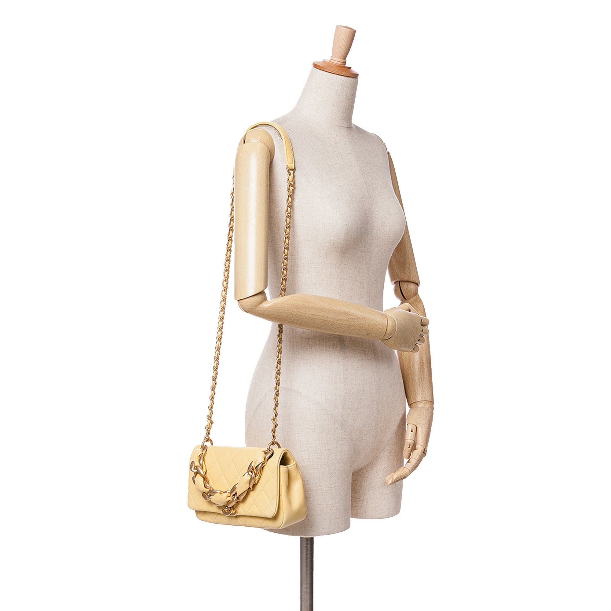 Chanel Chanel Quilted Lambskin Chain Is More Flap Yellow Size ONE SIZE - 9 Thumbnail