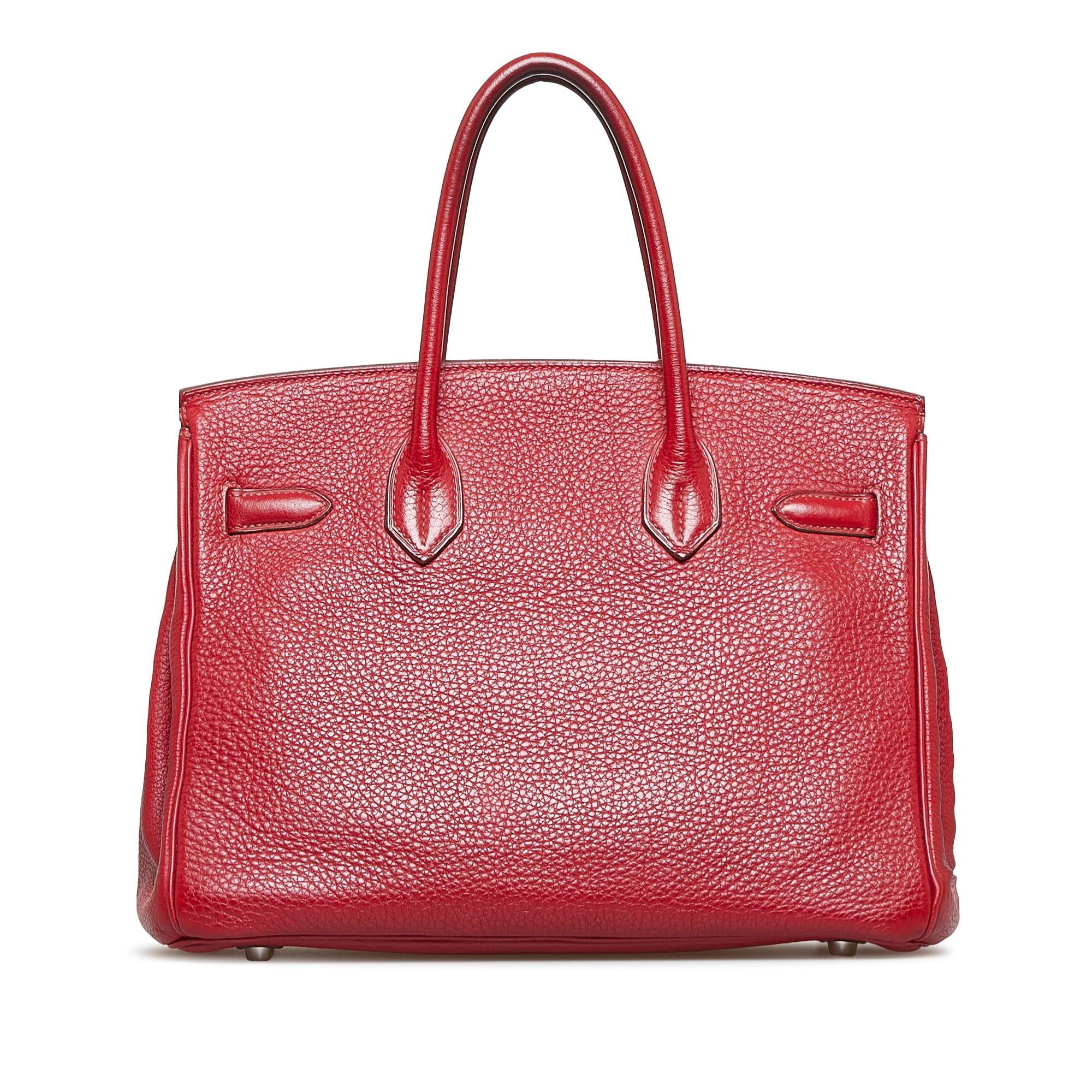 Hermes Hermès Clemence Birkin Retourne 30 Red Size ONE SIZE - 3 Thumbnail