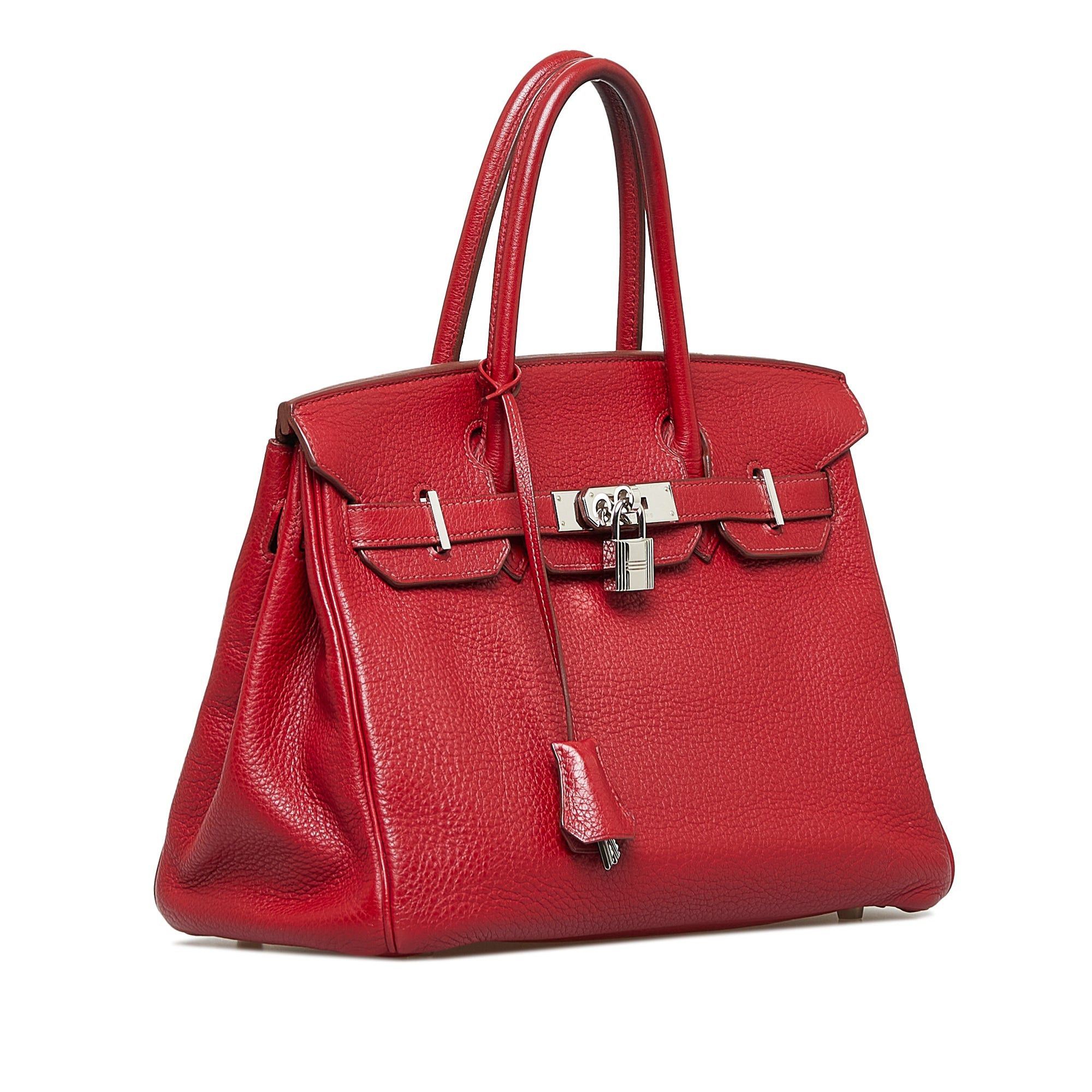 Hermes Hermès Clemence Birkin Retourne 30 Red Size ONE SIZE - 2 Thumbnail
