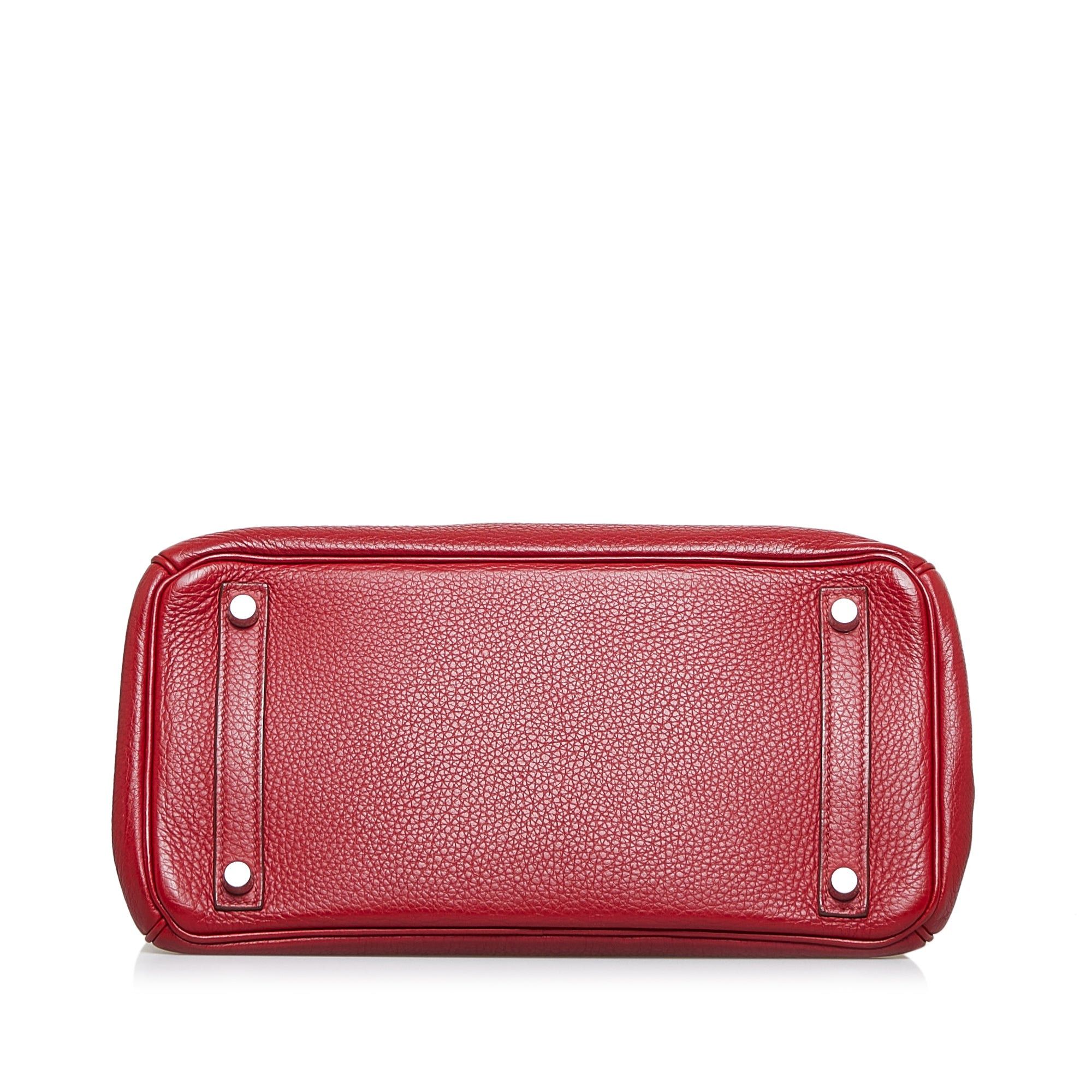 Hermes Hermès Clemence Birkin Retourne 30 Red Size ONE SIZE - 4 Thumbnail