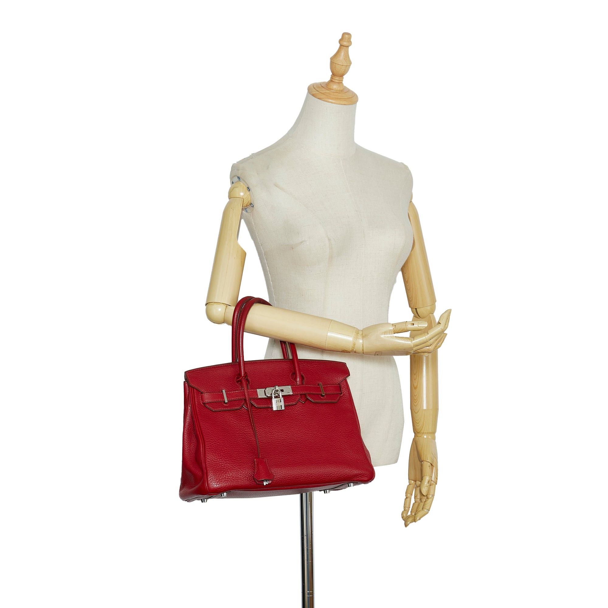 Hermes Hermès Clemence Birkin Retourne 30 Red Size ONE SIZE - 16 Thumbnail