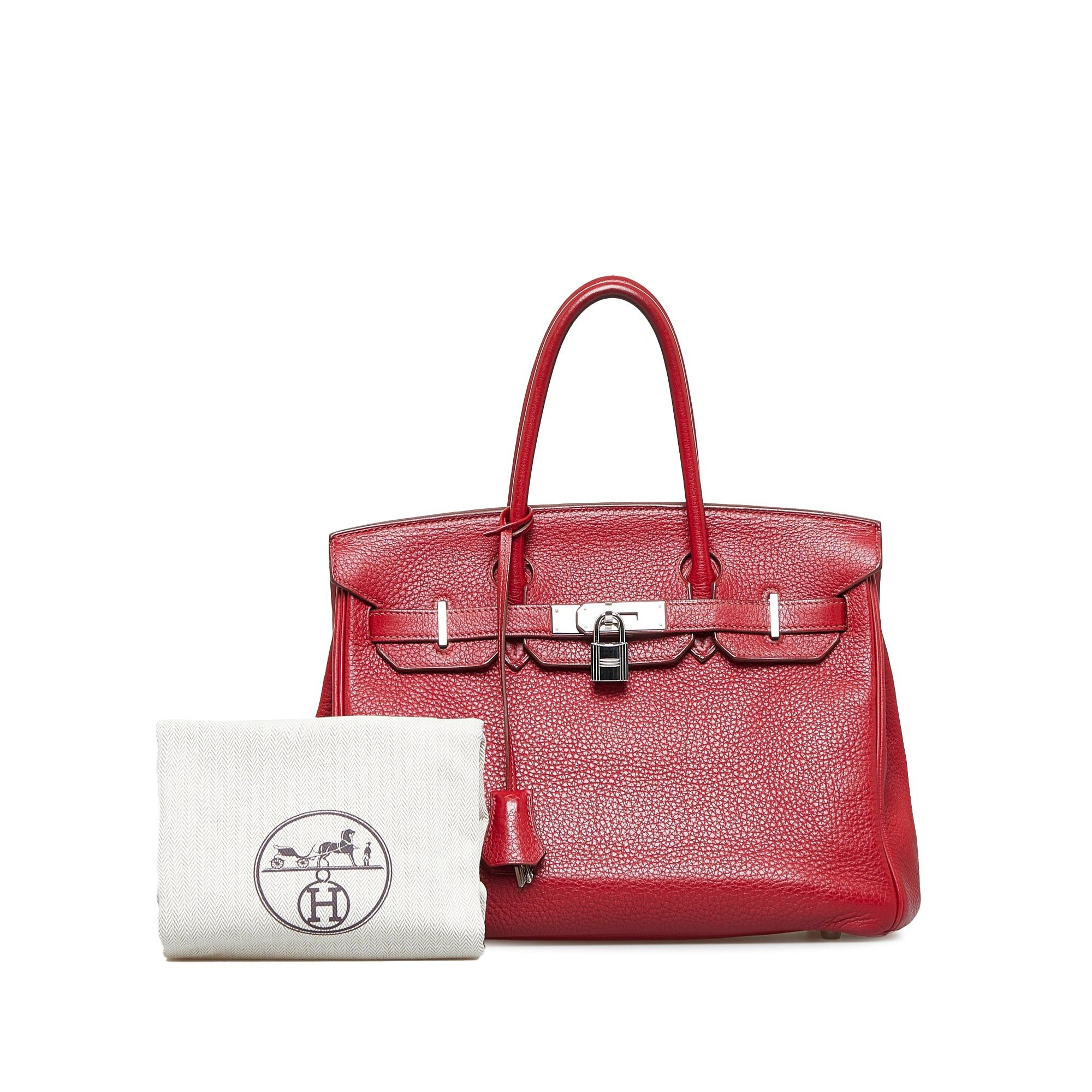 Hermes Hermès Clemence Birkin Retourne 30 Red Size ONE SIZE - 17 Thumbnail