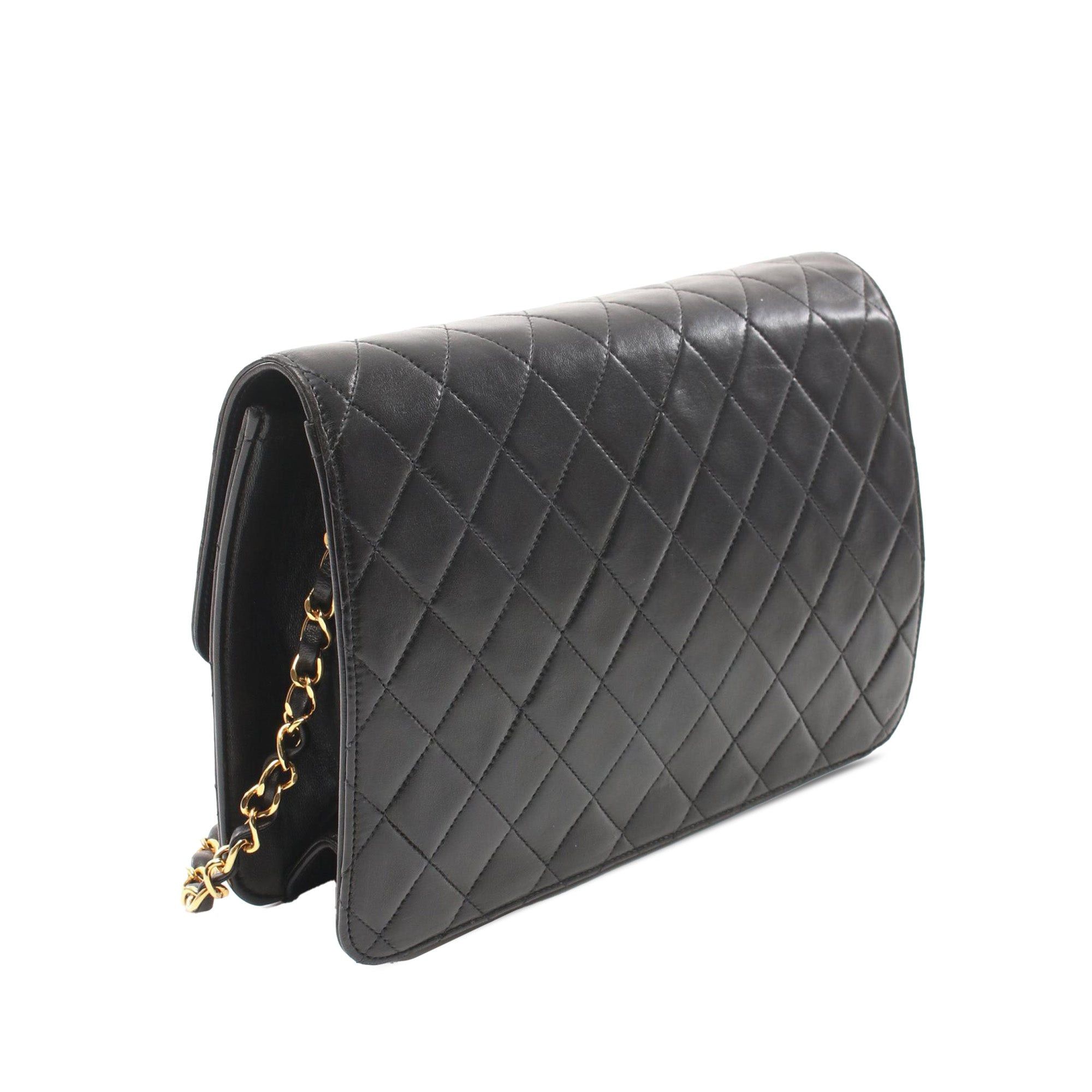 Chanel Chanel CC Quilted Lambskin Single Flap Black Size ONE SIZE - 2 Thumbnail