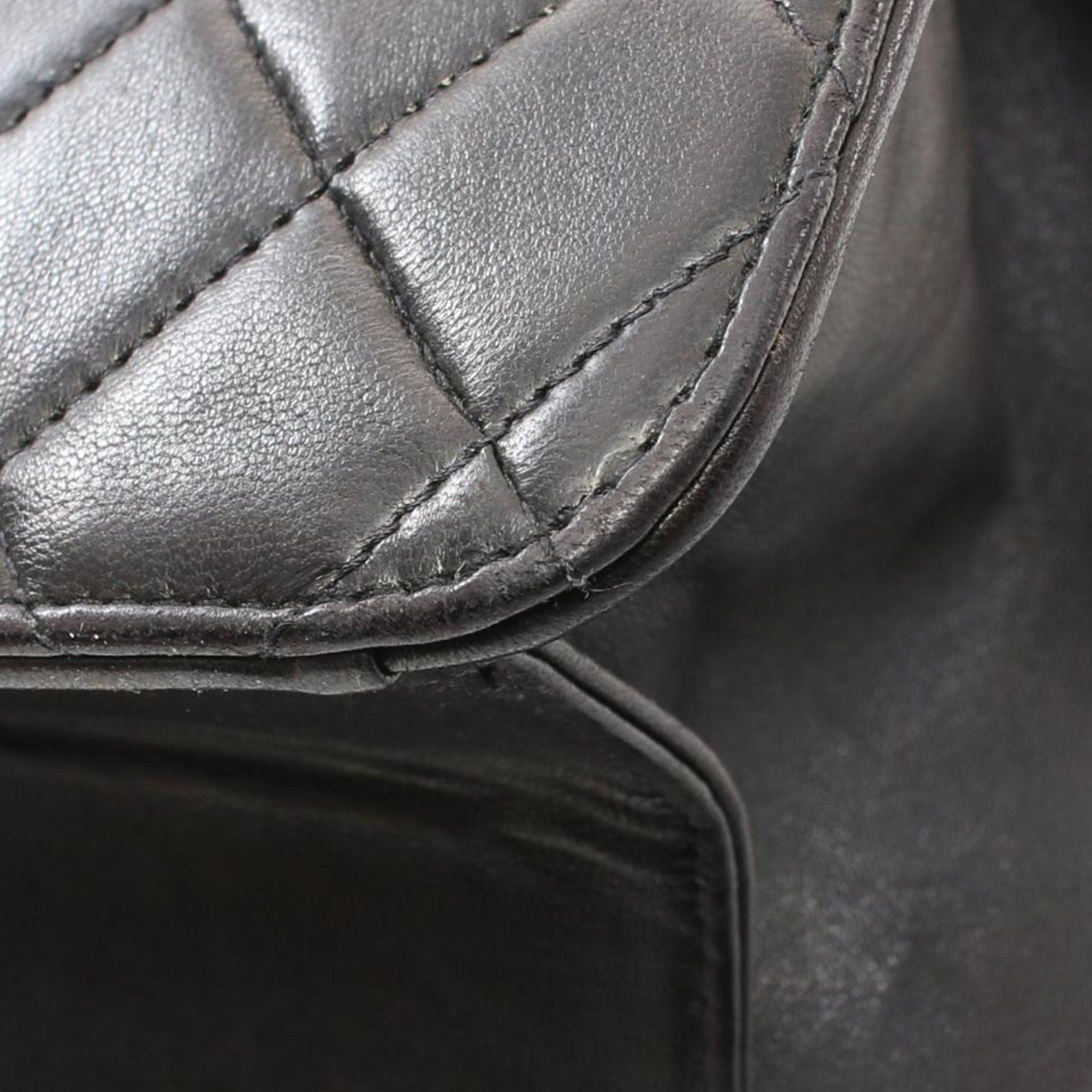 Chanel Chanel CC Quilted Lambskin Single Flap Black Size ONE SIZE - 9 Thumbnail