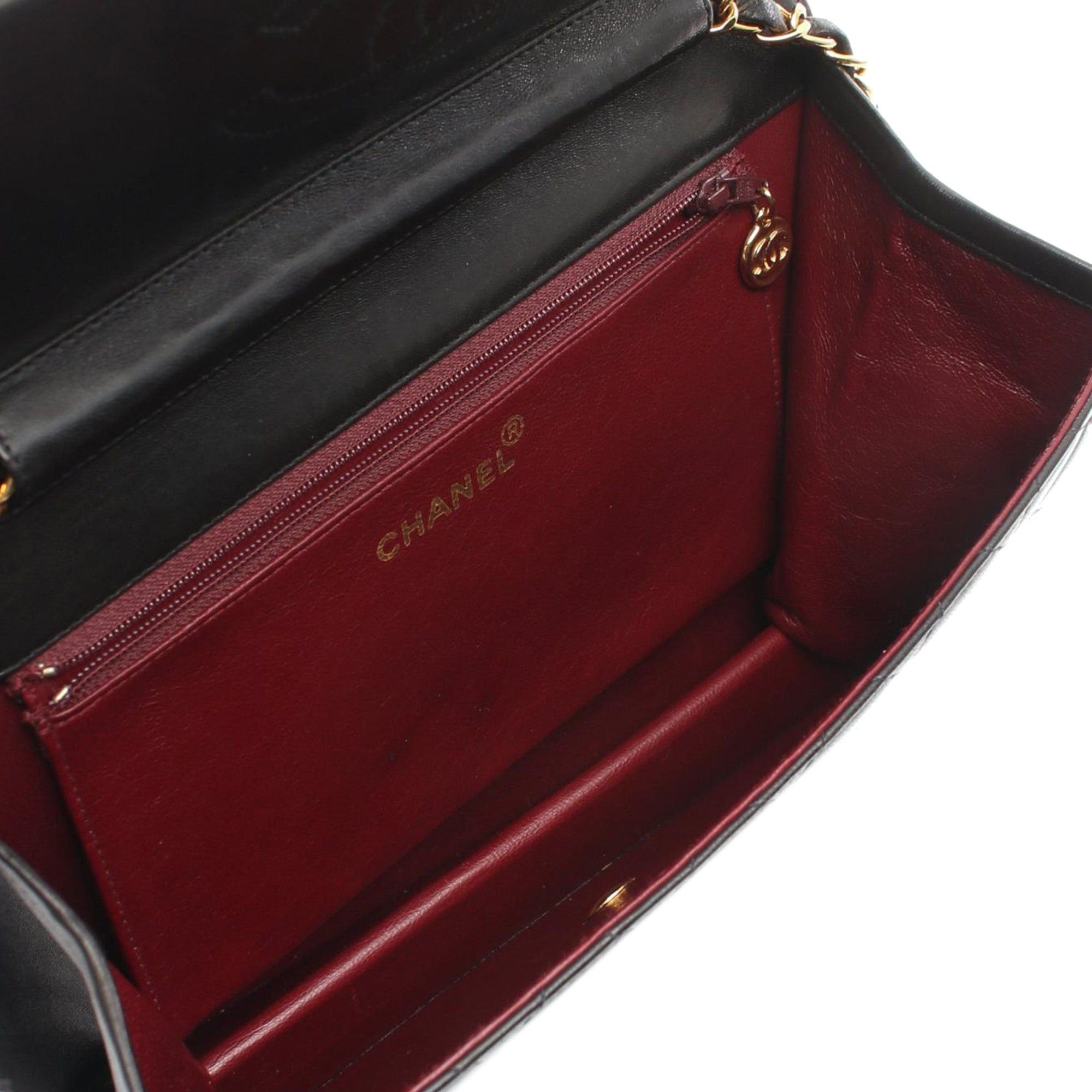 Chanel Chanel CC Quilted Lambskin Single Flap Black Size ONE SIZE - 3 Thumbnail