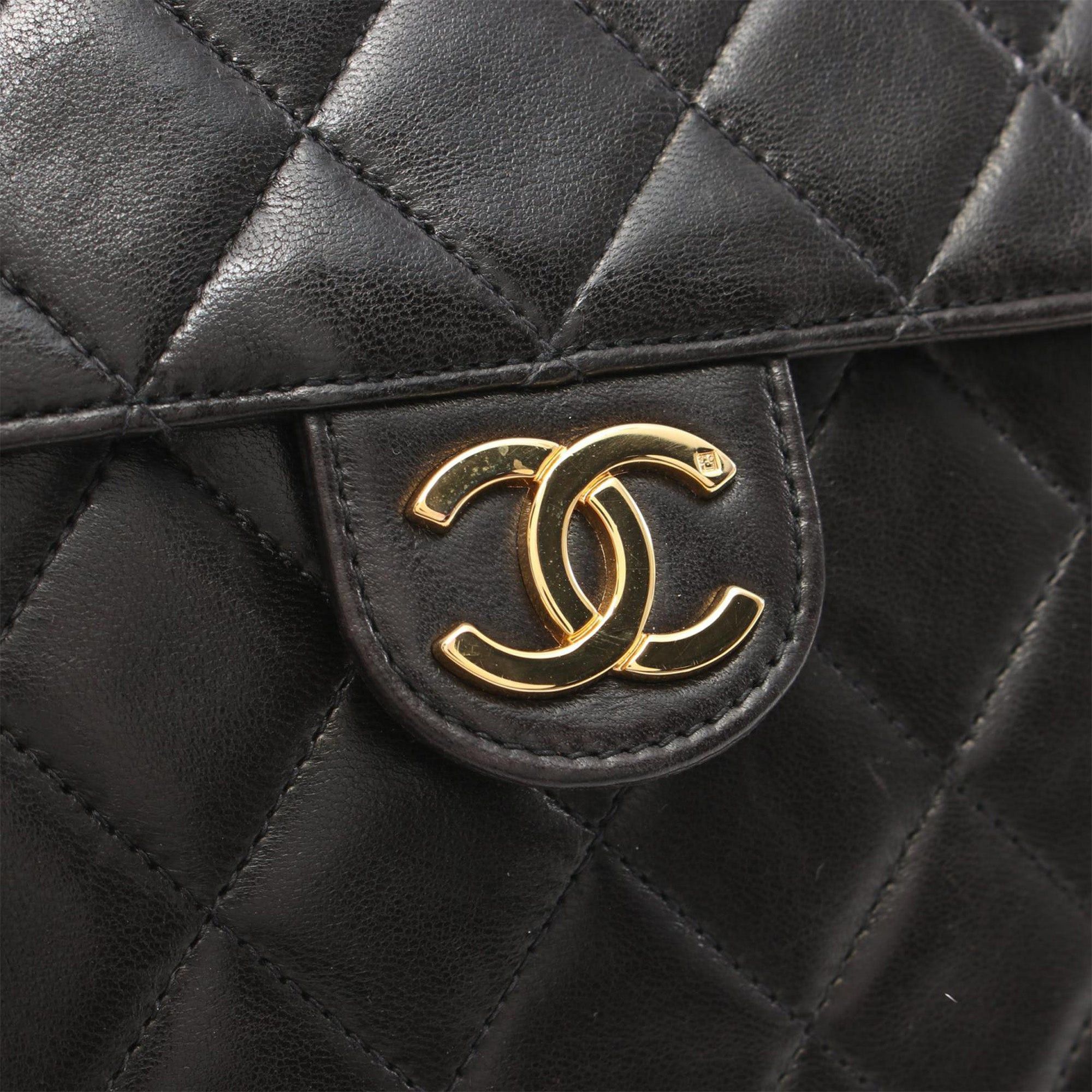 Chanel Chanel CC Quilted Lambskin Single Flap Black Size ONE SIZE - 6 Thumbnail
