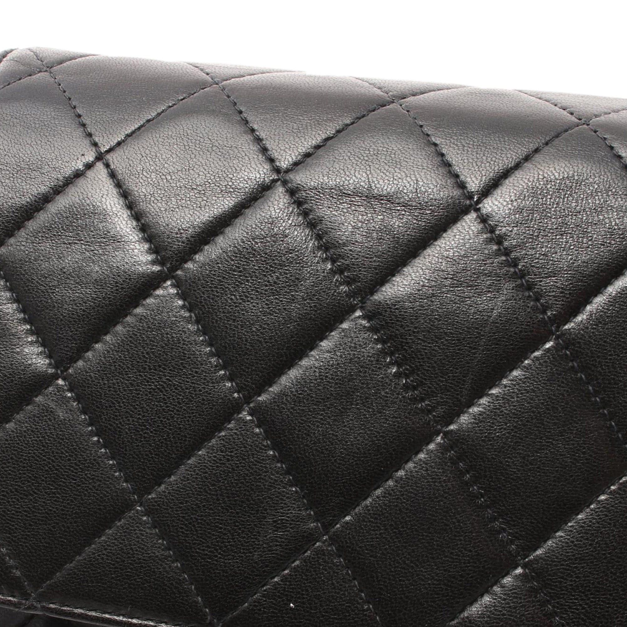 Chanel Chanel CC Quilted Lambskin Single Flap Black Size ONE SIZE - 10 Thumbnail