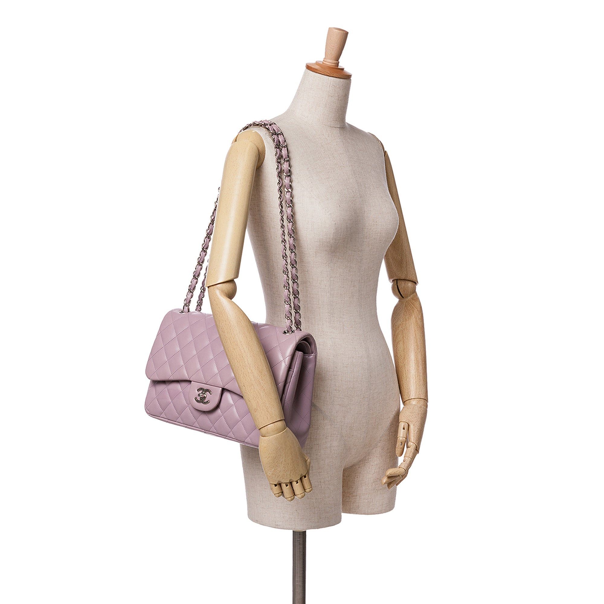 Chanel Chanel Jumbo Classic Lambskin Double Flap Purple Size ONE SIZE - 12 Thumbnail