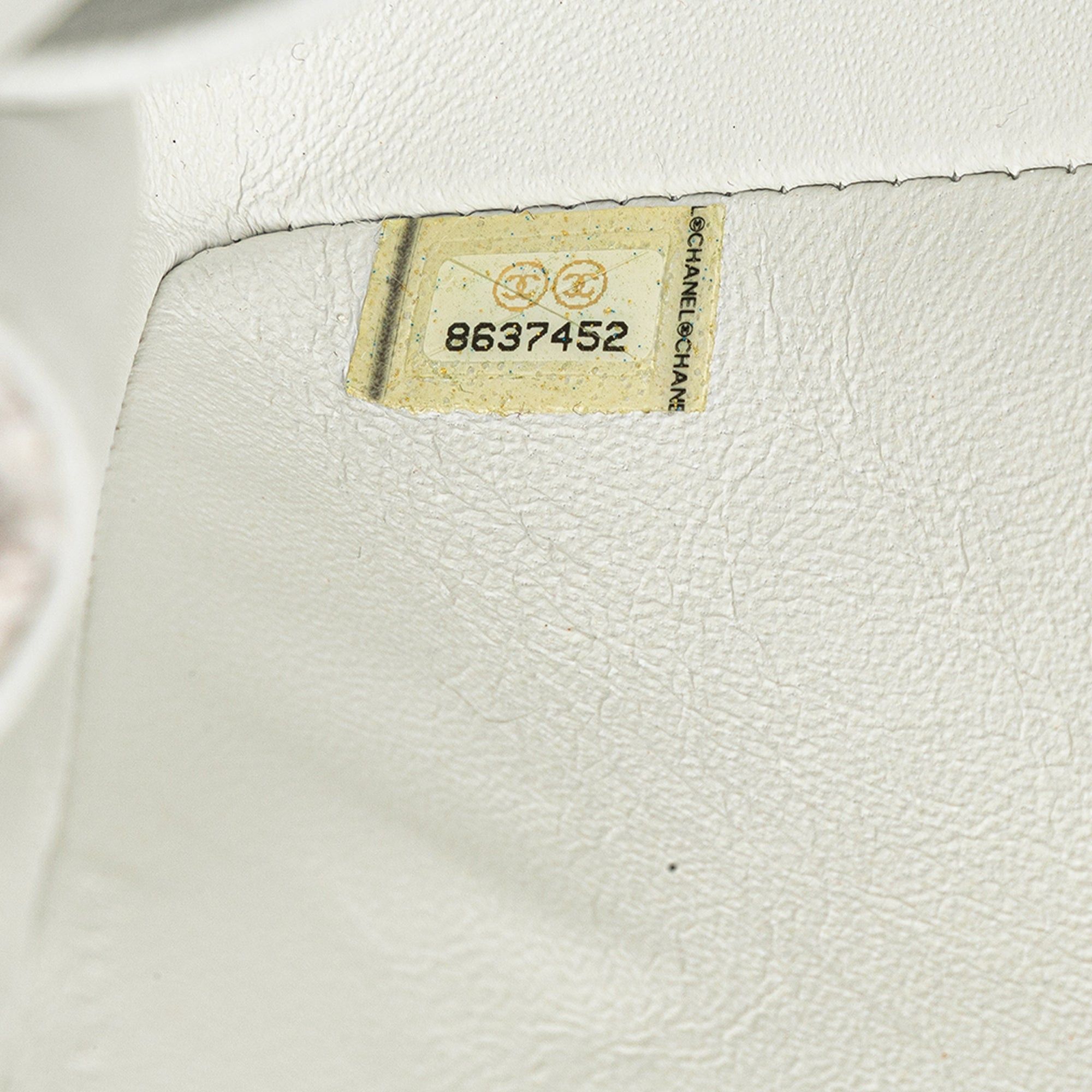 Chanel Chanel Medium Classic Tweed Double Flap White Size ONE SIZE - 6 Thumbnail