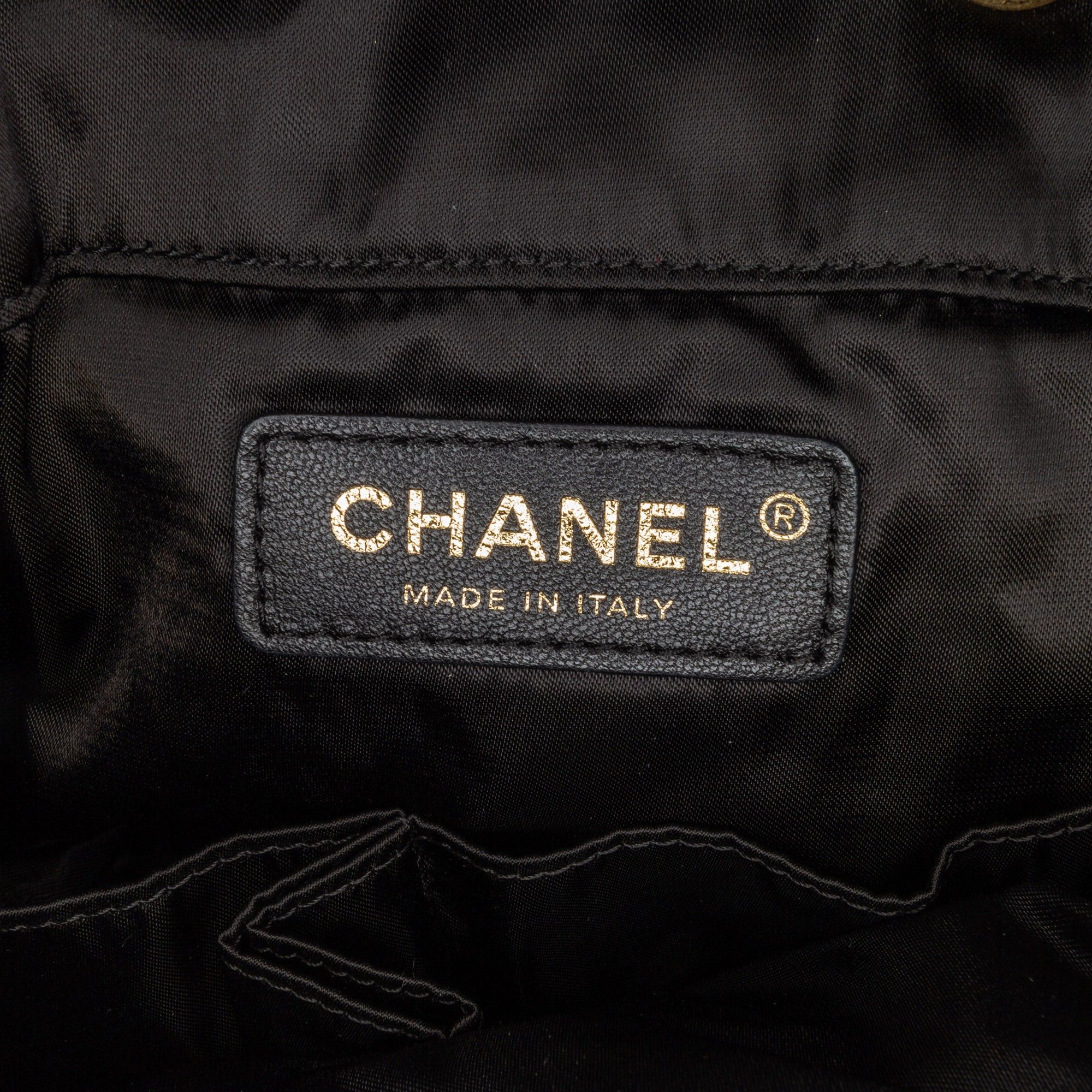 Chanel Chanel Quilted Nylon Crystal CC Drawstring Sling Bag Black Size ONE SIZE - 5 Thumbnail