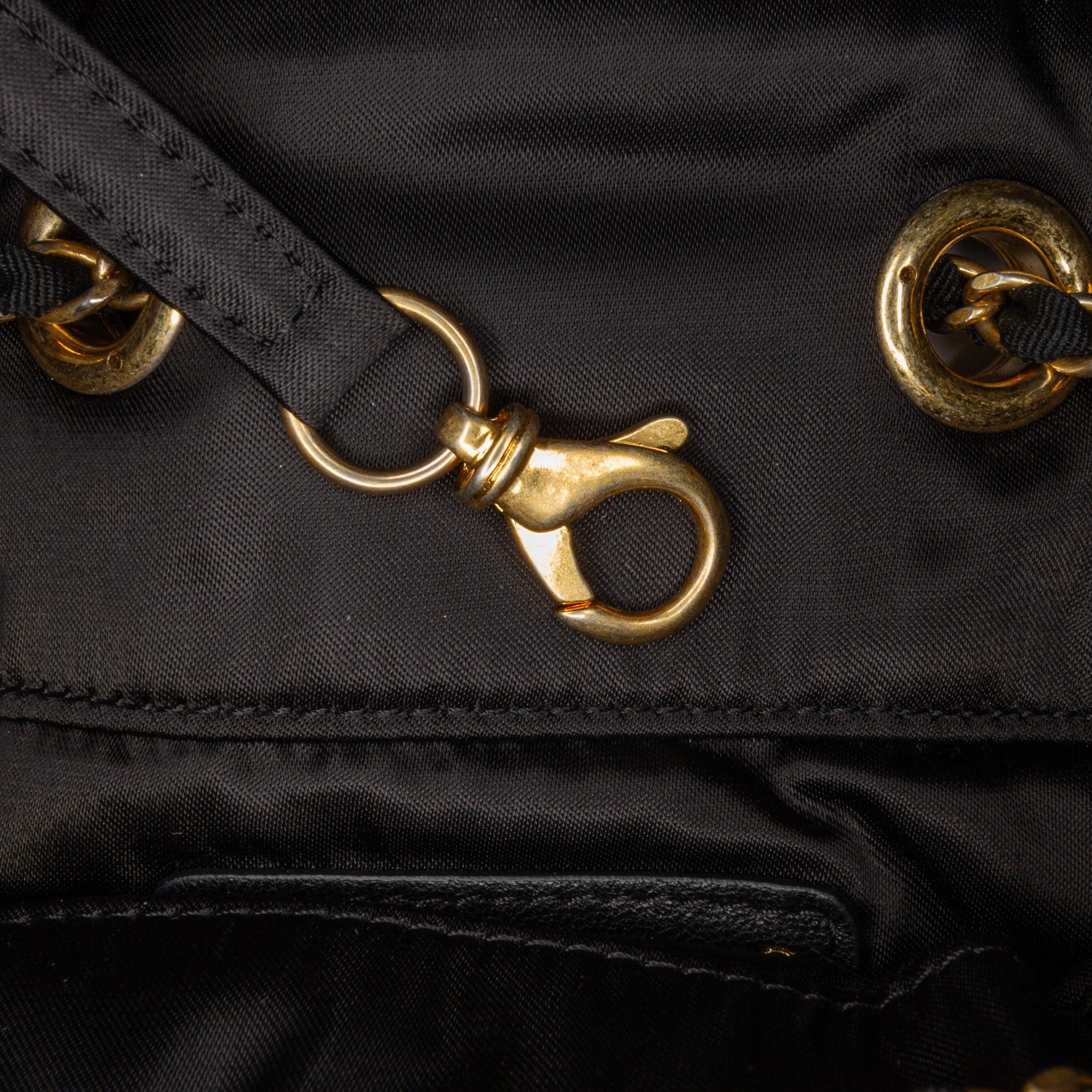 Chanel Chanel Quilted Nylon Crystal CC Drawstring Sling Bag Black Size ONE SIZE - 7 Thumbnail
