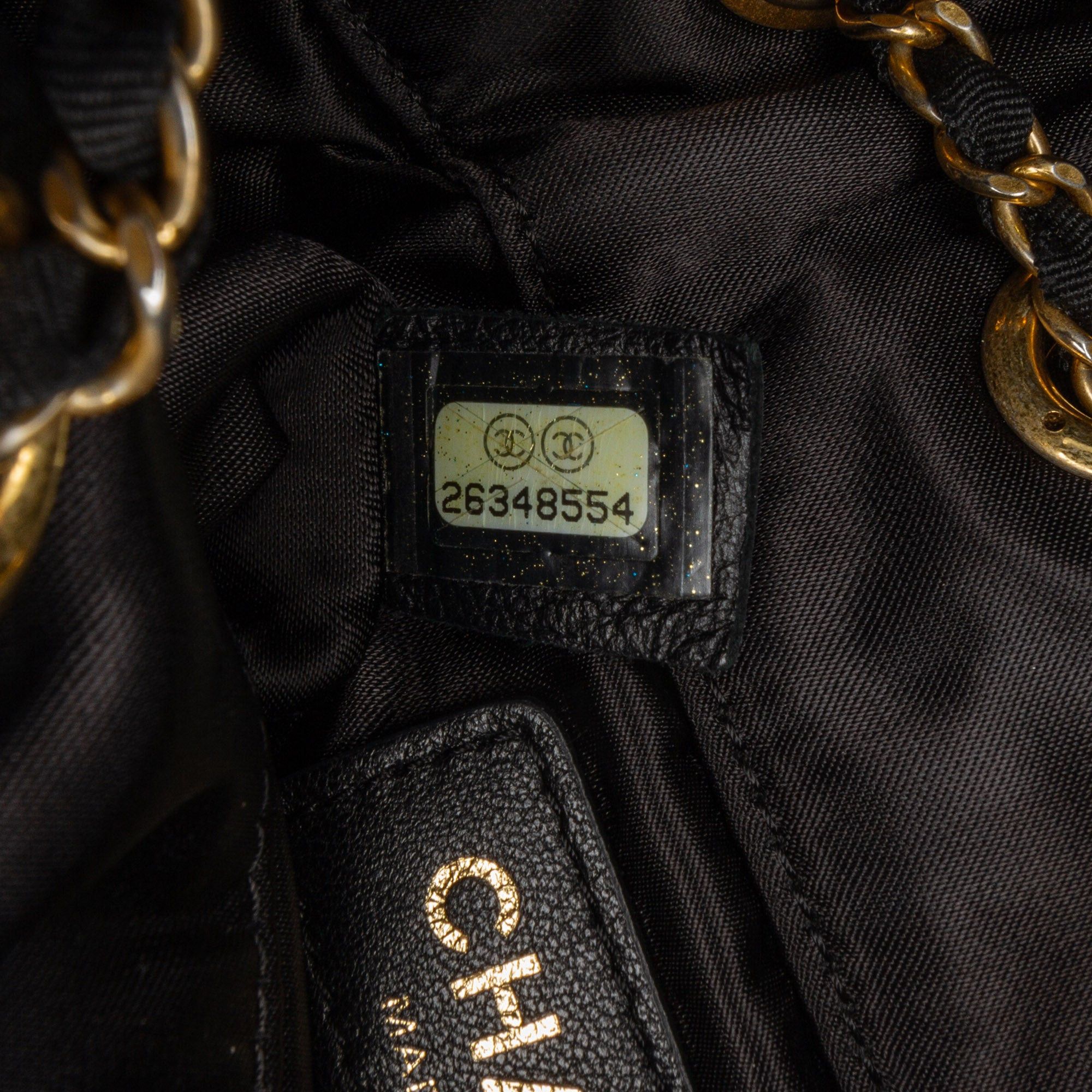 Chanel Chanel Quilted Nylon Crystal CC Drawstring Sling Bag Black Size ONE SIZE - 6 Thumbnail