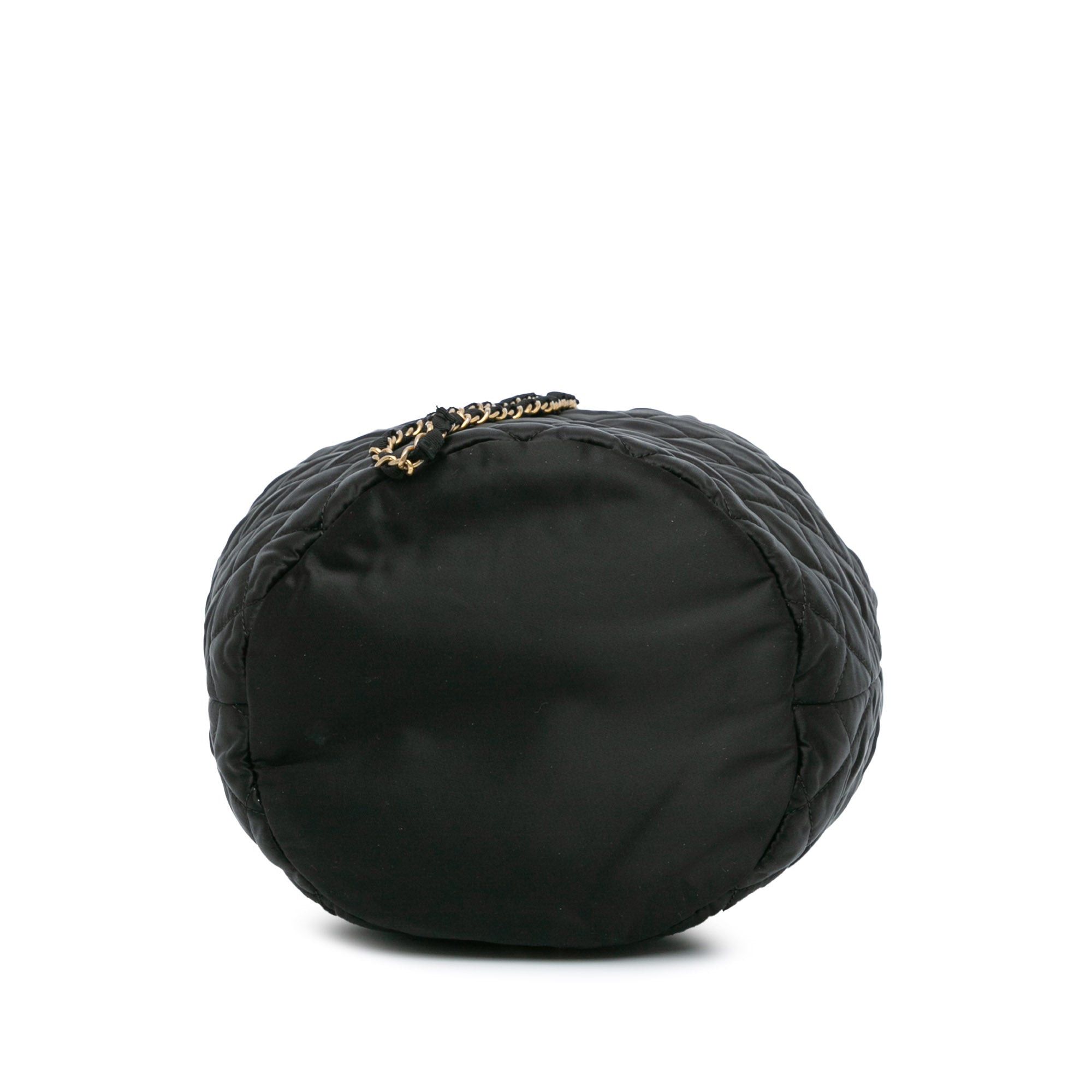 Chanel Chanel Quilted Nylon Crystal CC Drawstring Sling Bag Black Size ONE SIZE - 3 Thumbnail