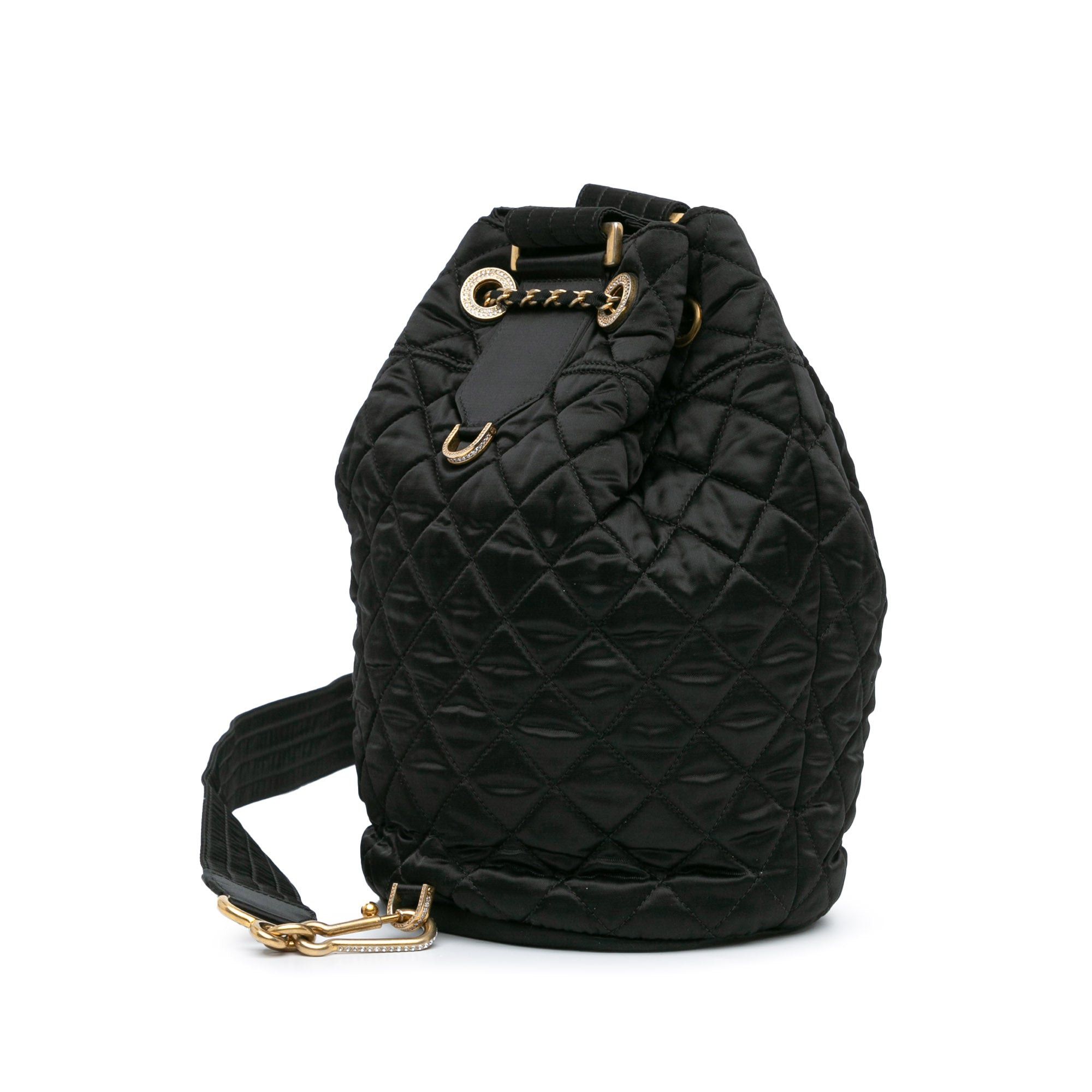 Chanel Chanel Quilted Nylon Crystal CC Drawstring Sling Bag Black Size ONE SIZE - 2 Thumbnail