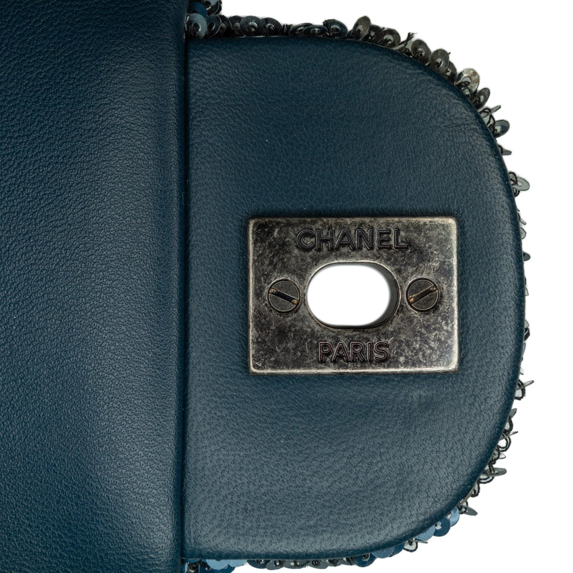 Chanel Chanel Paris Cuba Medium Sequin Coco Cuba Single Flap Blue Size ONE SIZE - 6 Thumbnail