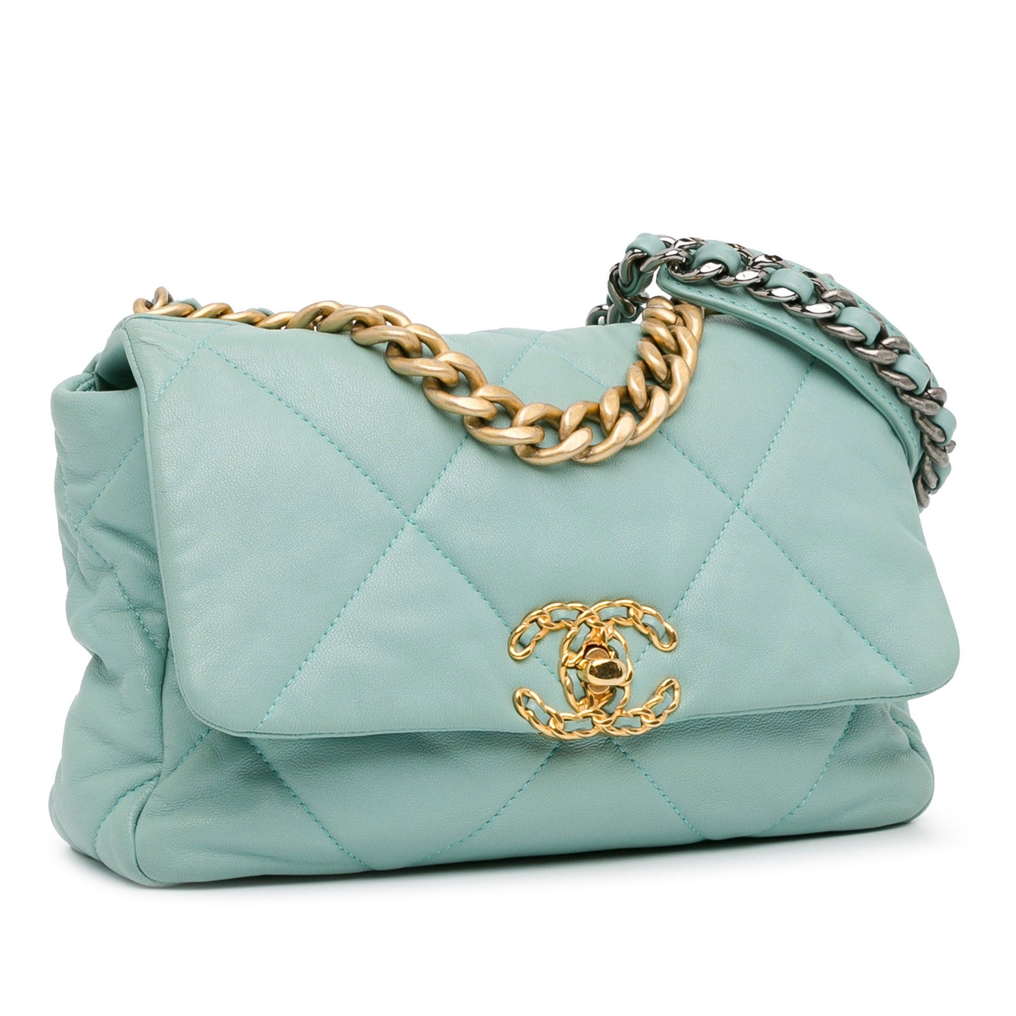 Chanel Chanel Medium Lambskin 19 Flap Blue Size ONE SIZE - 2 Thumbnail