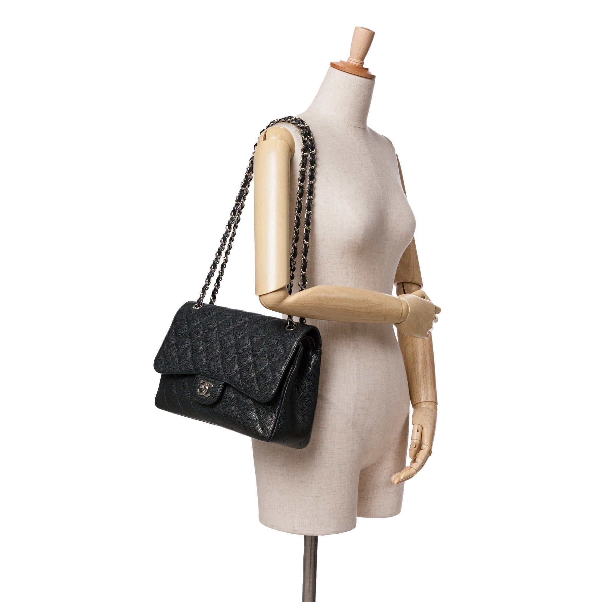Chanel Chanel Jumbo Classic Caviar Double Flap Black Size ONE SIZE - 10 Thumbnail
