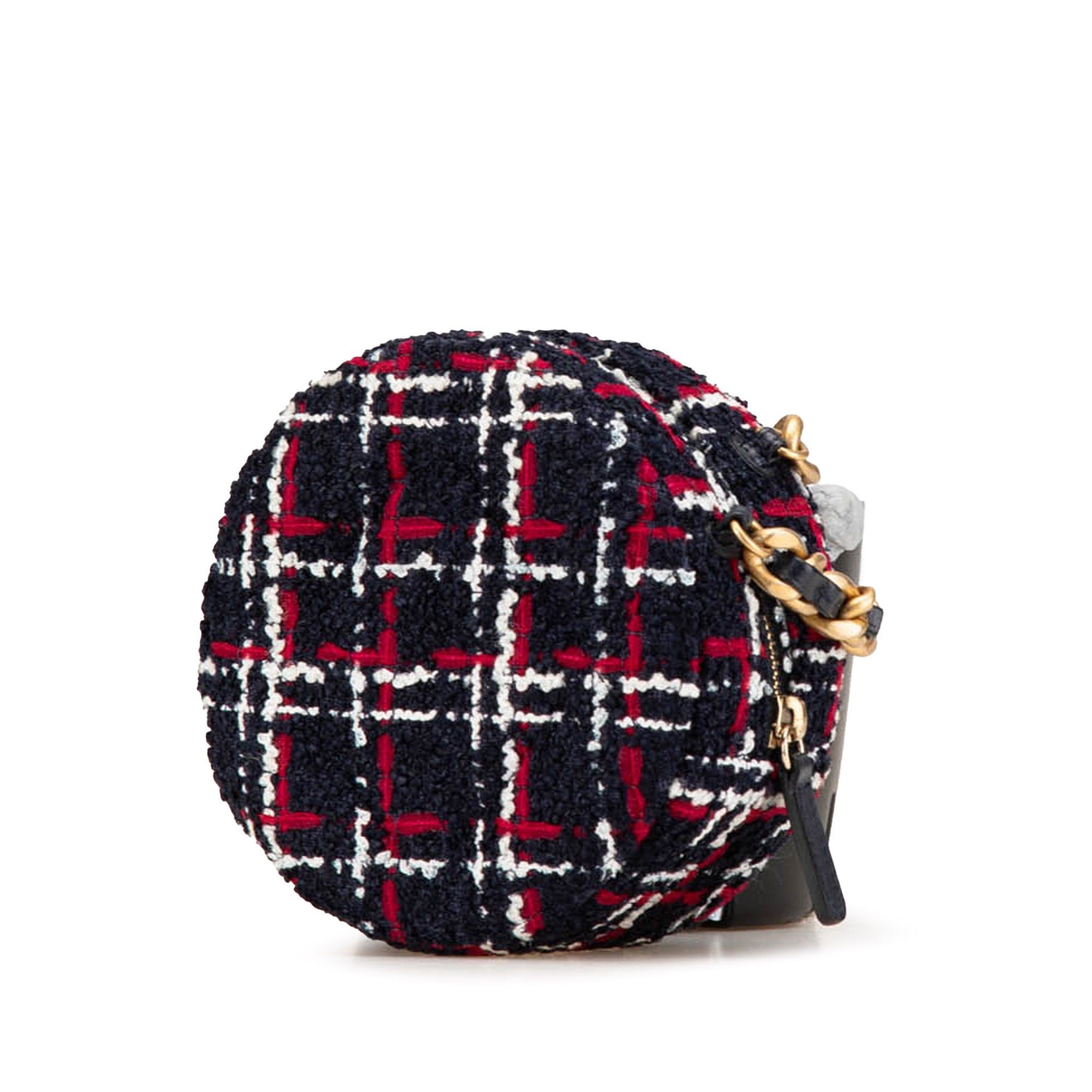 Chanel Chanel Tweed 19 Round Clutch with Chain Blue Size ONE SIZE - 2 Thumbnail