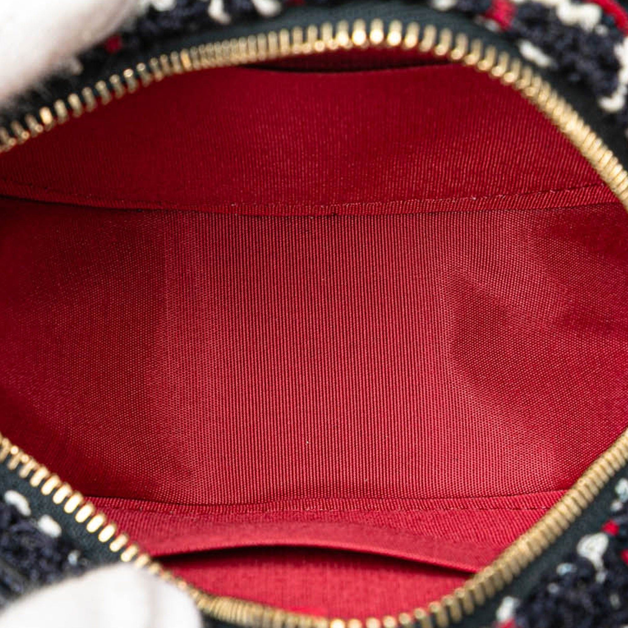 Chanel Chanel Tweed 19 Round Clutch with Chain Blue Size ONE SIZE - 4 Thumbnail