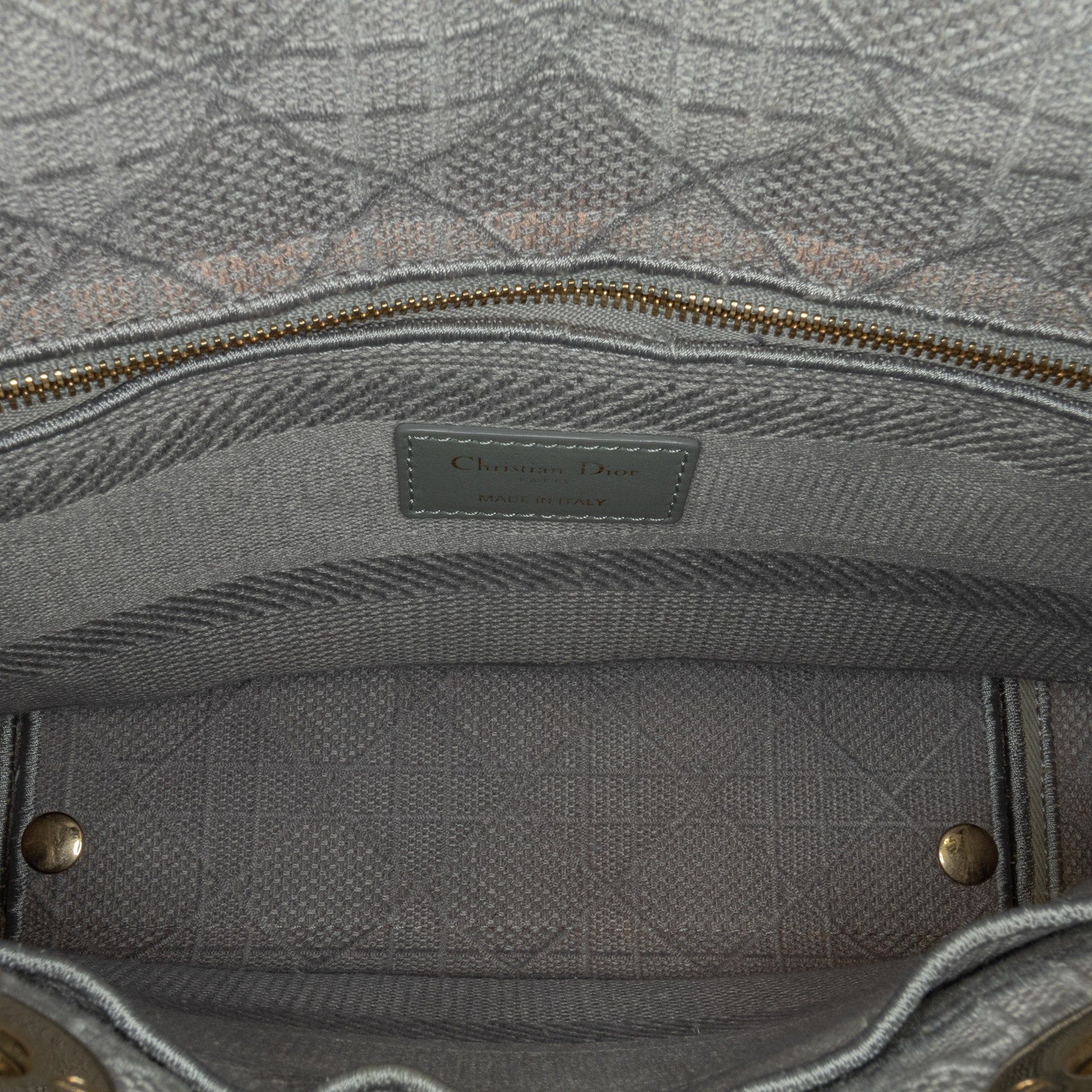 Dior Dior Medium Canvas Cannage Lady D Lite Gray Size ONE SIZE - 5 Thumbnail