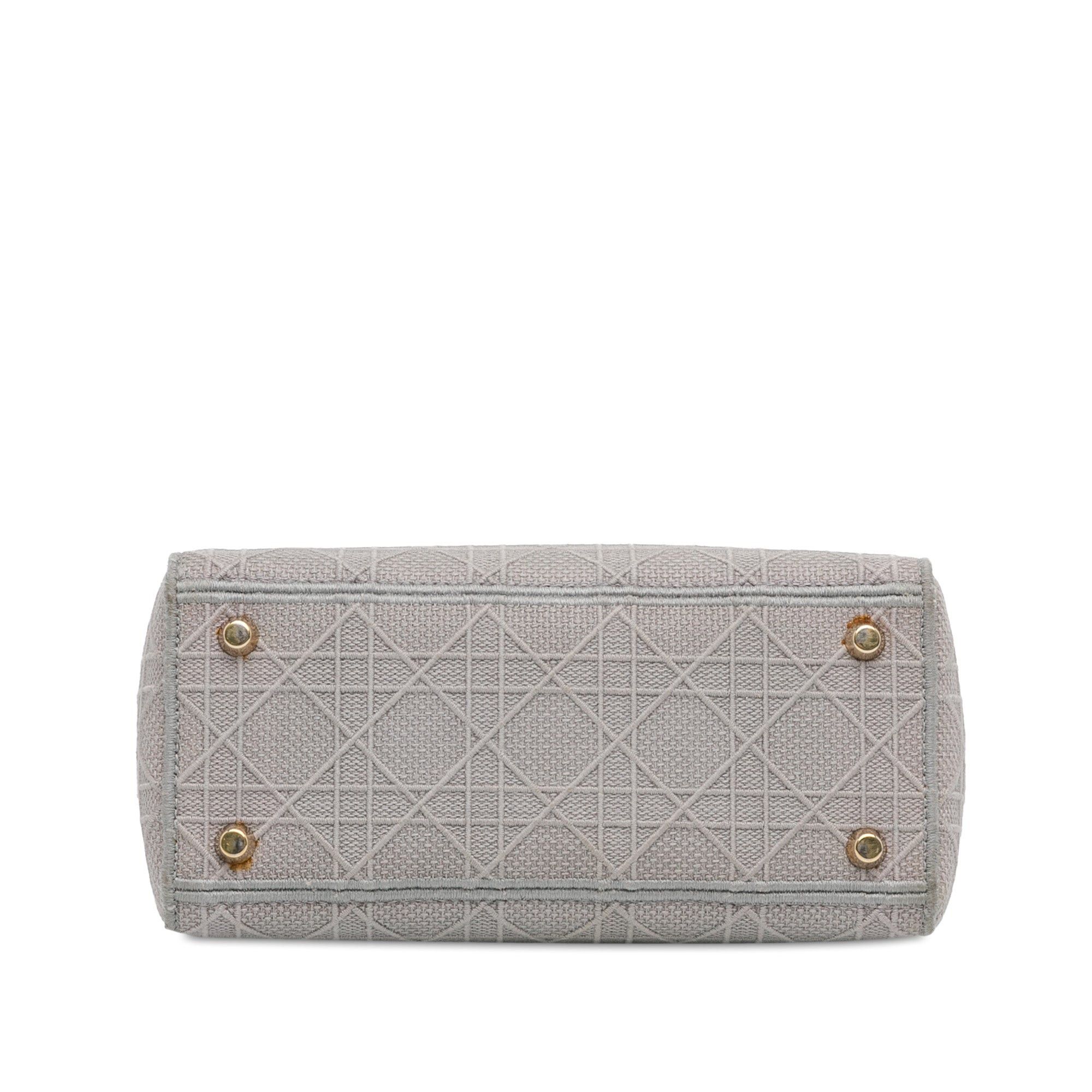Dior Dior Medium Canvas Cannage Lady D Lite Gray Size ONE SIZE - 4 Thumbnail