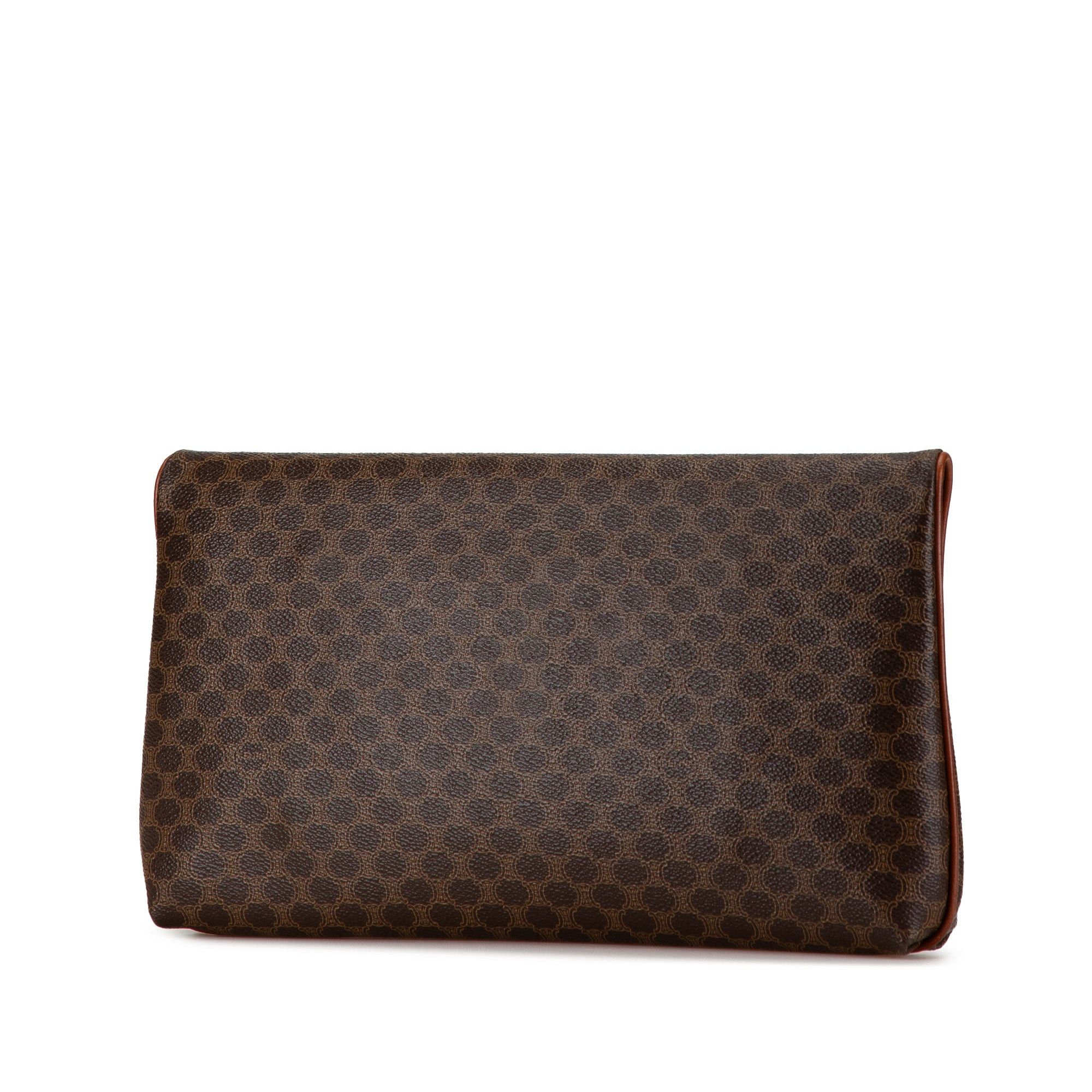Celine Celine Macadam Coated Canvas Clutch Brown Size ONE SIZE - 2 Thumbnail