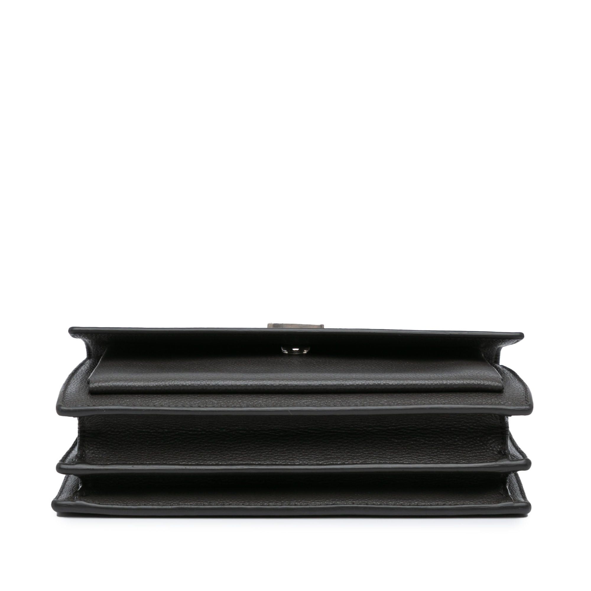 Saint Laurent Paris Saint Laurent Medium Grained Calfskin Monogram Sunset Crossbody Gray Size ONE SIZE - 4 Thumbnail
