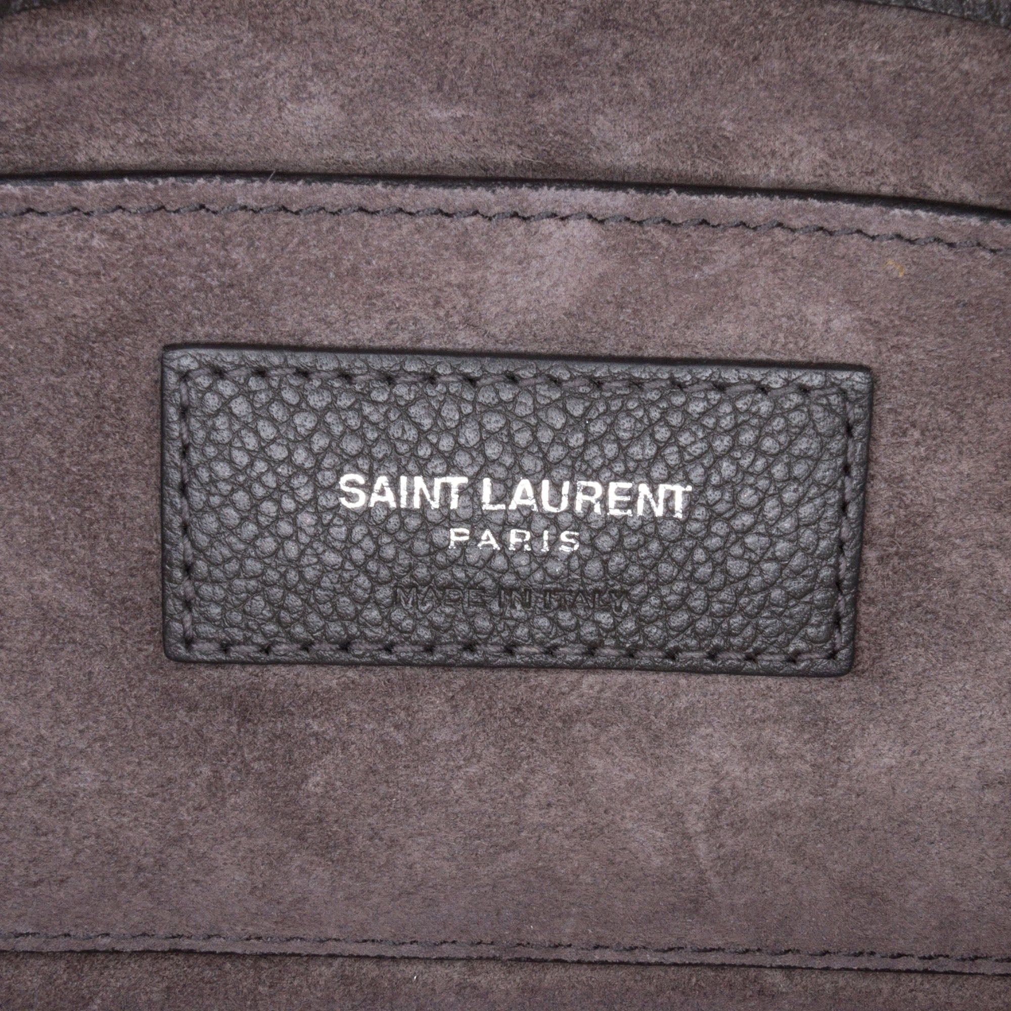 Saint Laurent Paris Saint Laurent Medium Grained Calfskin Monogram Sunset Crossbody Gray Size ONE SIZE - 9 Thumbnail