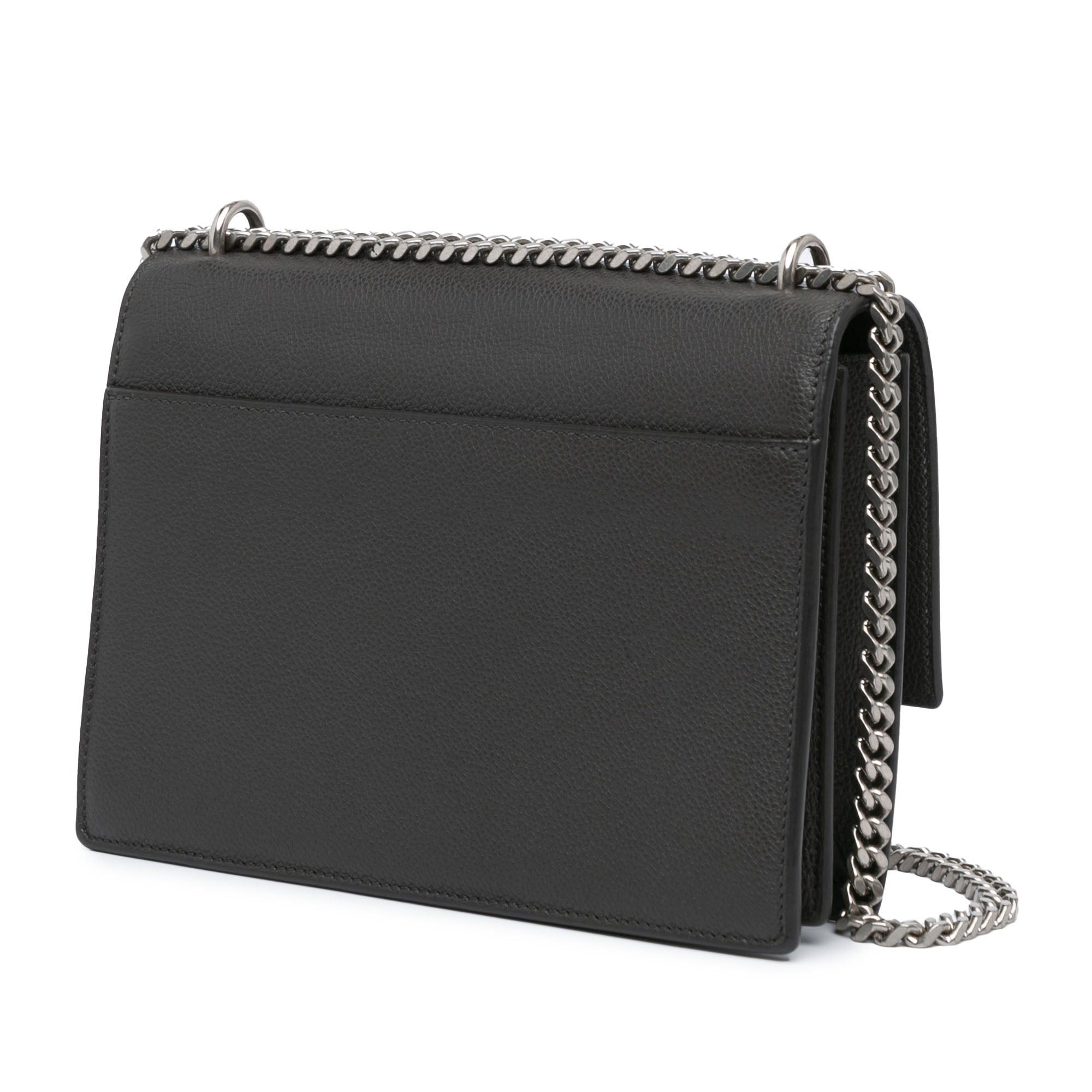 Saint Laurent Paris Saint Laurent Medium Grained Calfskin Monogram Sunset Crossbody Gray Size ONE SIZE - 3 Thumbnail