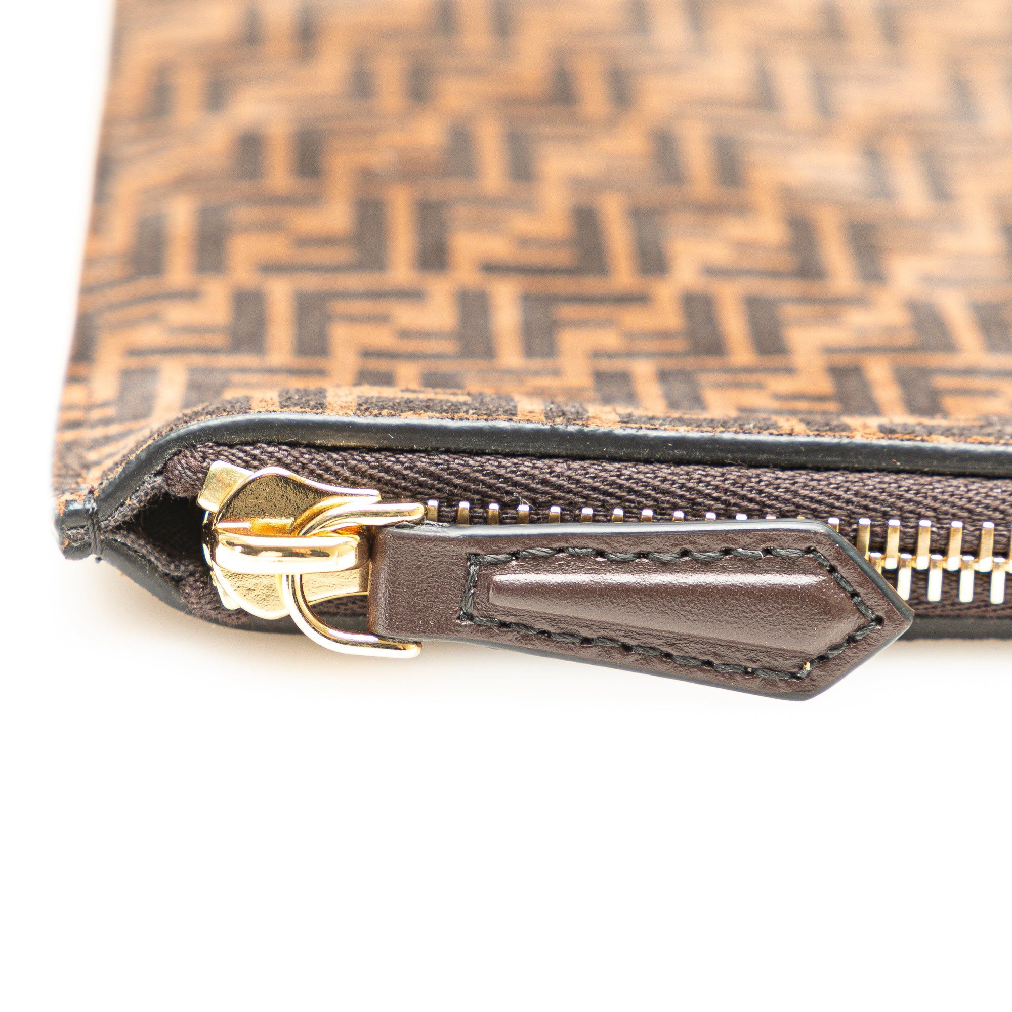 Fendi Fendi Zucchino Suede Clutch Brown Size ONE SIZE - 8 Thumbnail