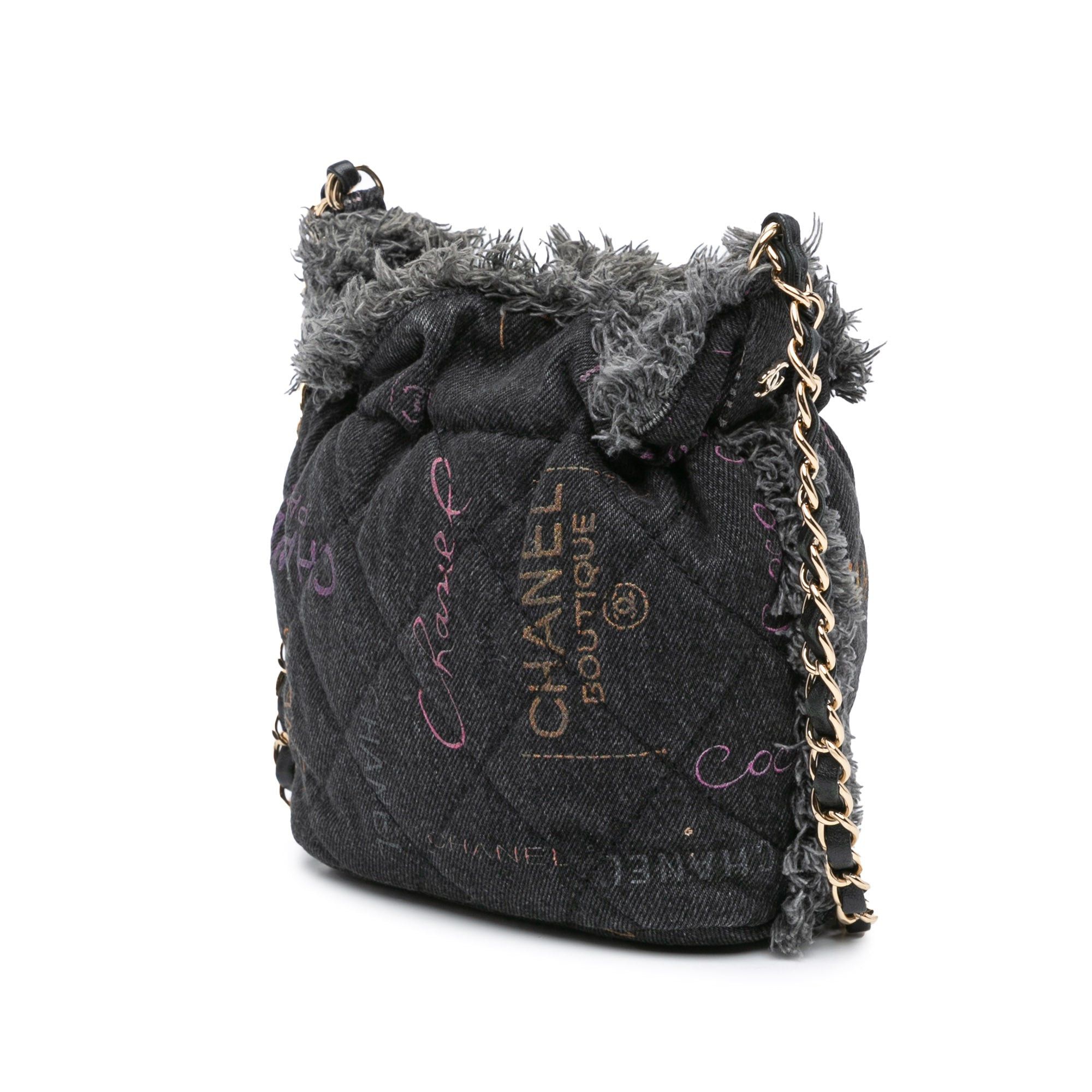 Chanel Chanel Small Denim Mood Bucket with Chain Gray Size ONE SIZE - 2 Thumbnail