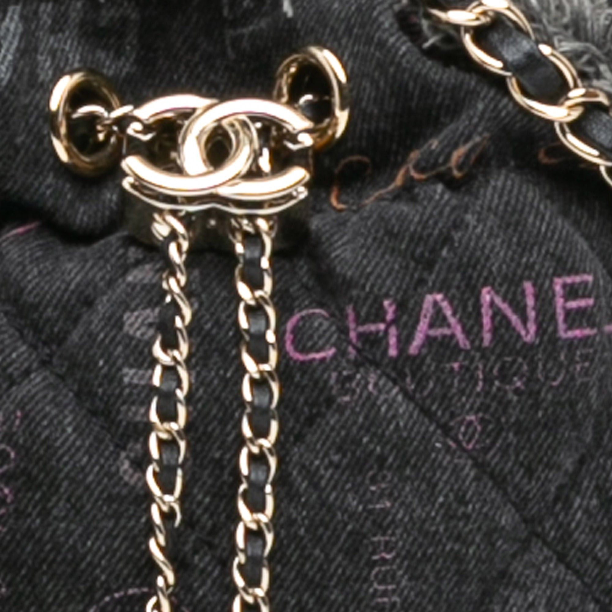 Chanel Chanel Small Denim Mood Bucket with Chain Gray Size ONE SIZE - 7 Thumbnail