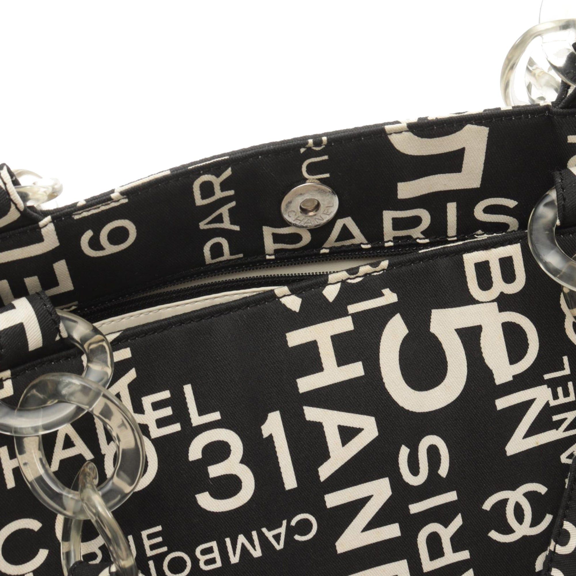 Chanel Chanel By the Sea Line Coco Print Canvas Beach Tote Black Size ONE SIZE - 6 Thumbnail