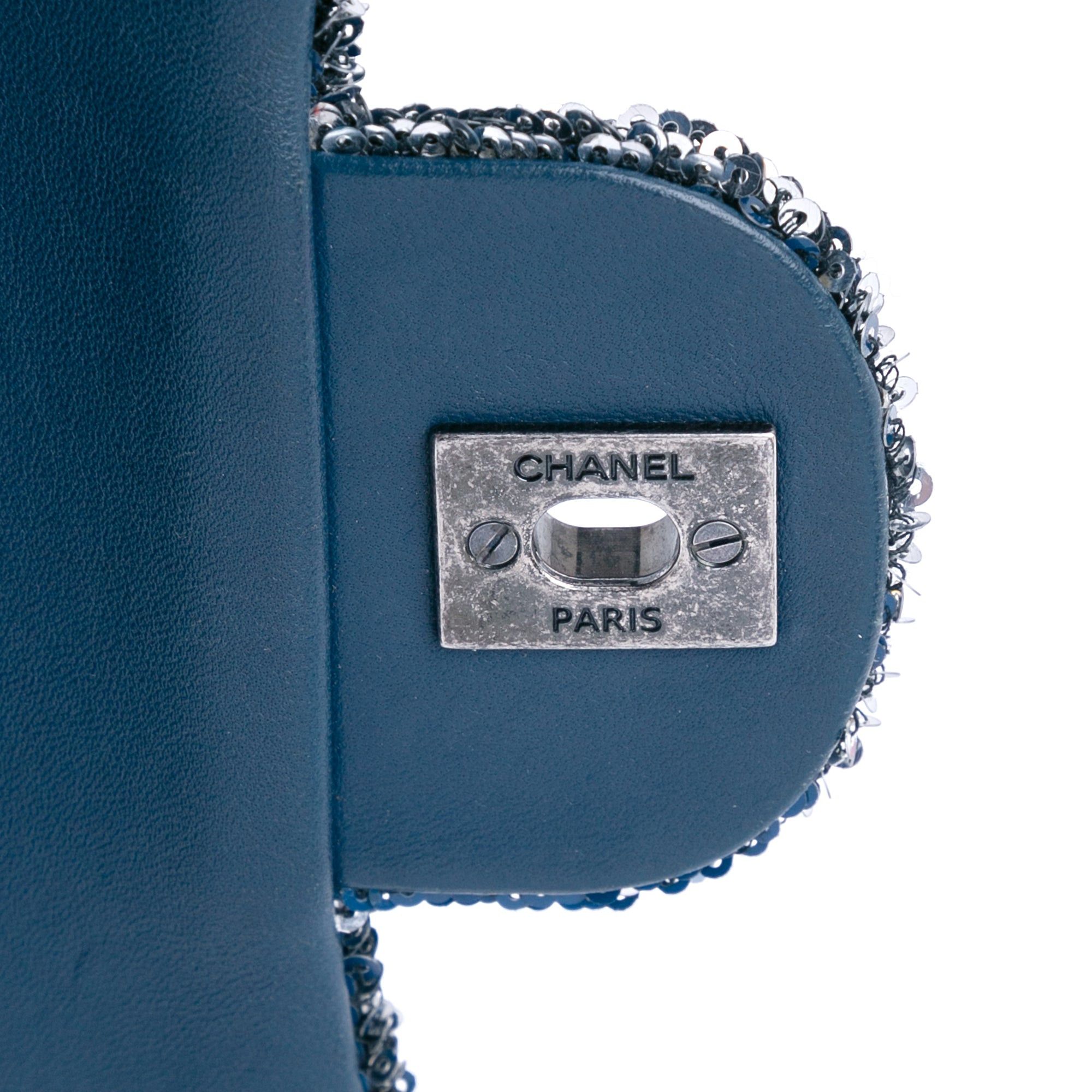 Chanel Chanel Paris Cuba Medium Sequin Coco Cuba Single Flap Blue Size ONE SIZE - 7 Thumbnail