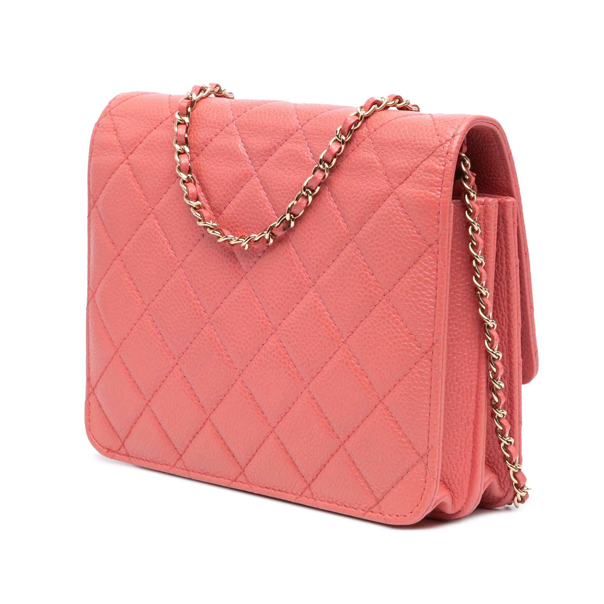 Chanel Chanel Quilted Caviar Golden Class Wallet On Chain Pink Size ONE SIZE - 2 Thumbnail
