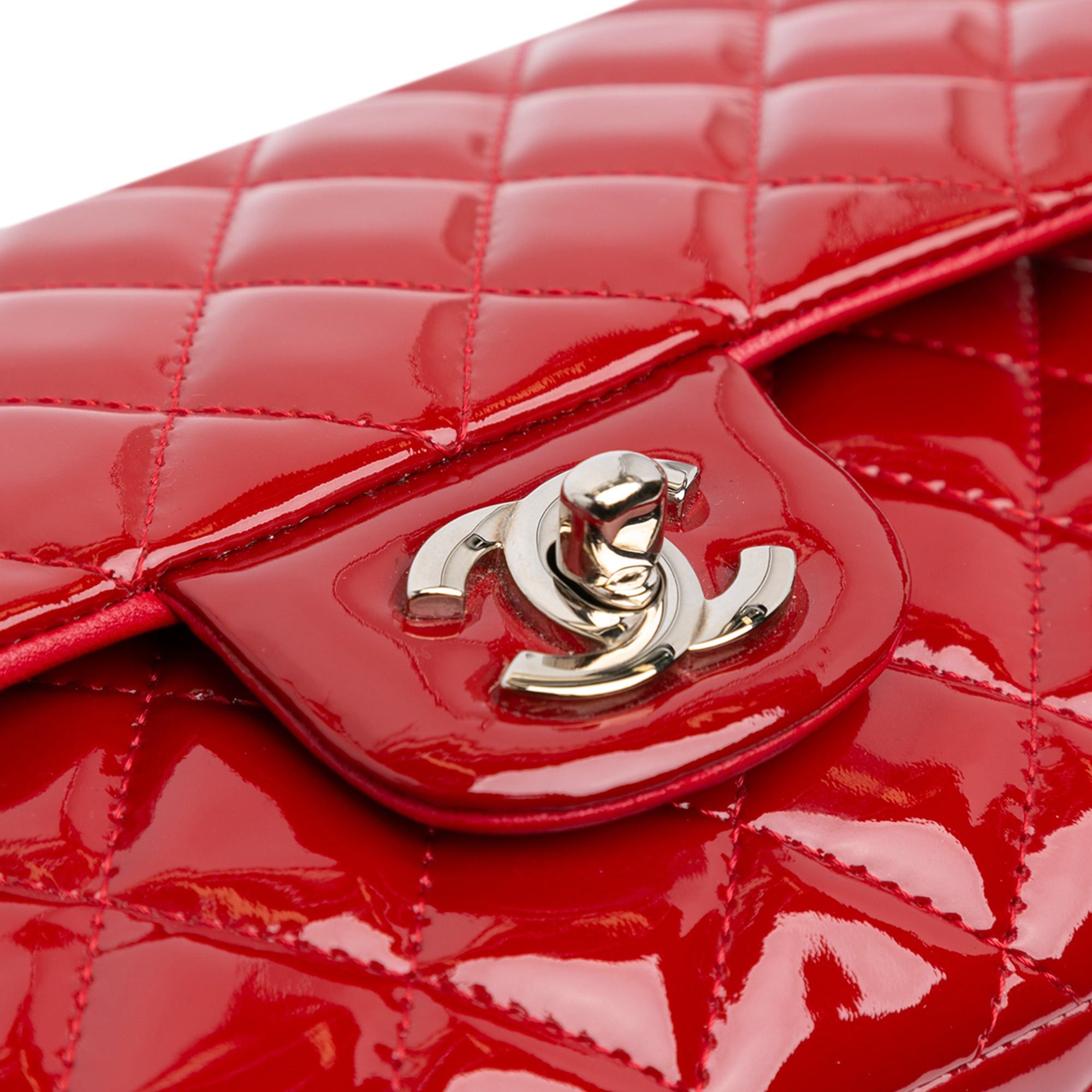 Chanel Chanel Medium Classic Patent Double Flap Red Size ONE SIZE - 8 Thumbnail
