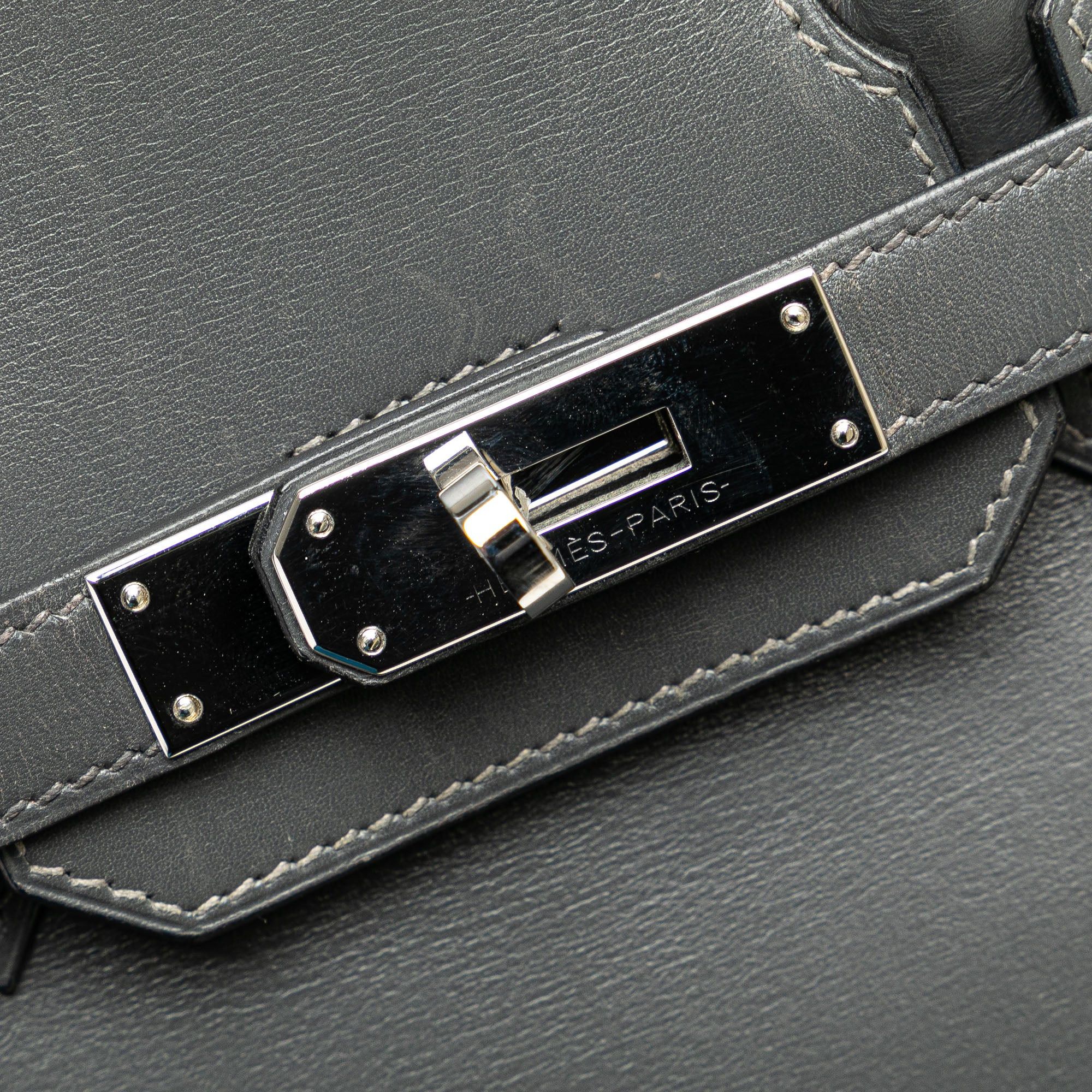 Hermes Hermès Box Calf Birkin Retourne 30 Gray Size ONE SIZE - 6 Thumbnail