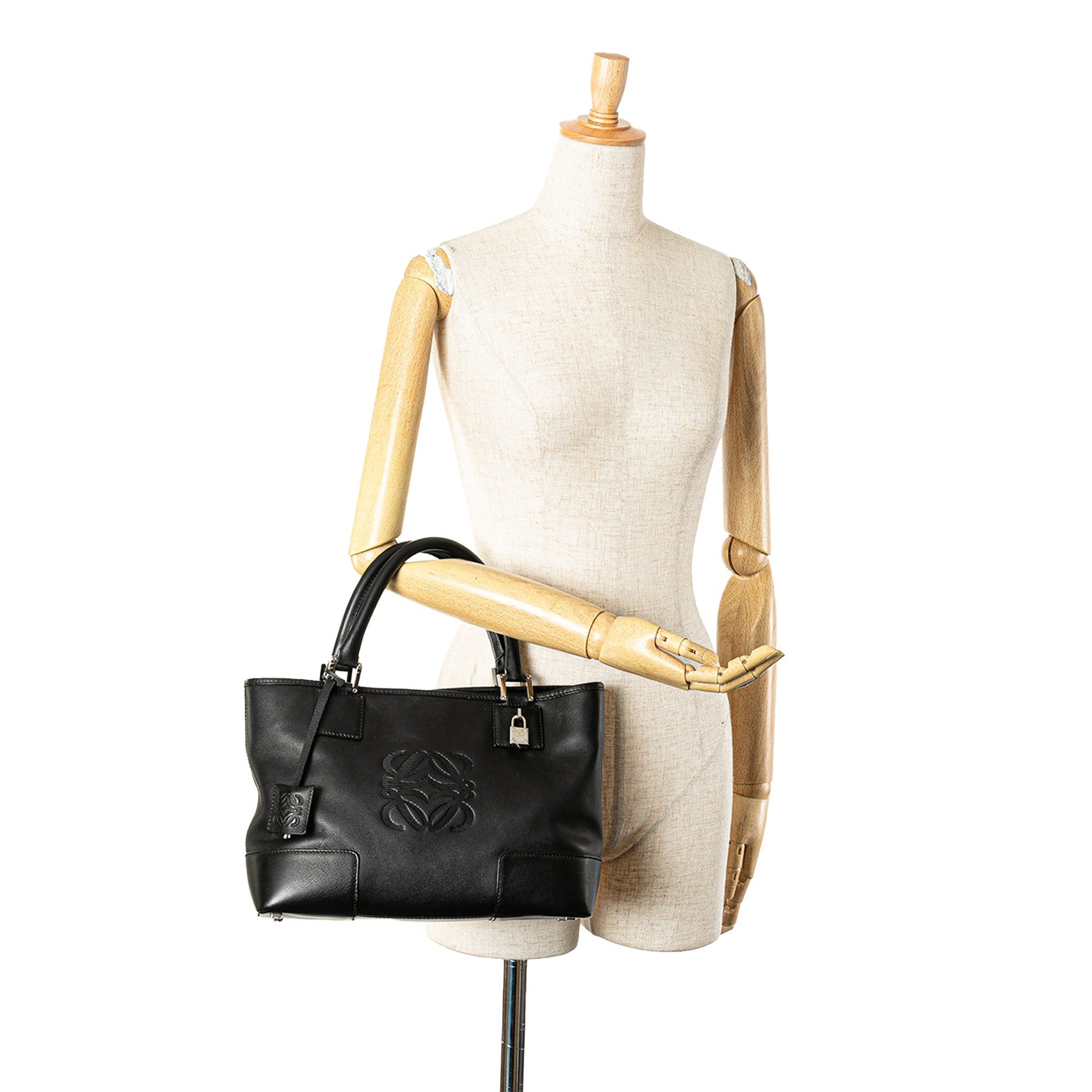 Loewe LOEWE Leather Fusta 28 Tote Black Size ONE SIZE - 12 Thumbnail