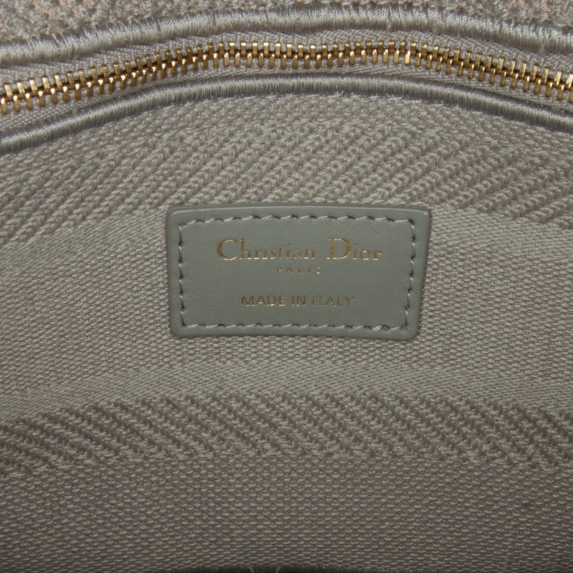 Dior Dior Medium Canvas Cannage Lady D Lite Gray Size ONE SIZE - 7 Thumbnail