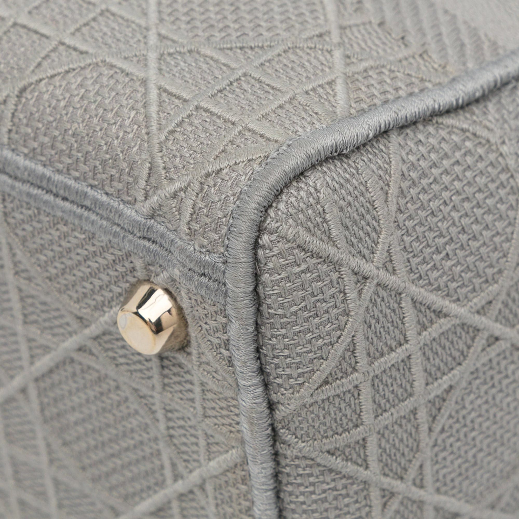 Dior Dior Medium Canvas Cannage Lady D Lite Gray Size ONE SIZE - 19 Thumbnail