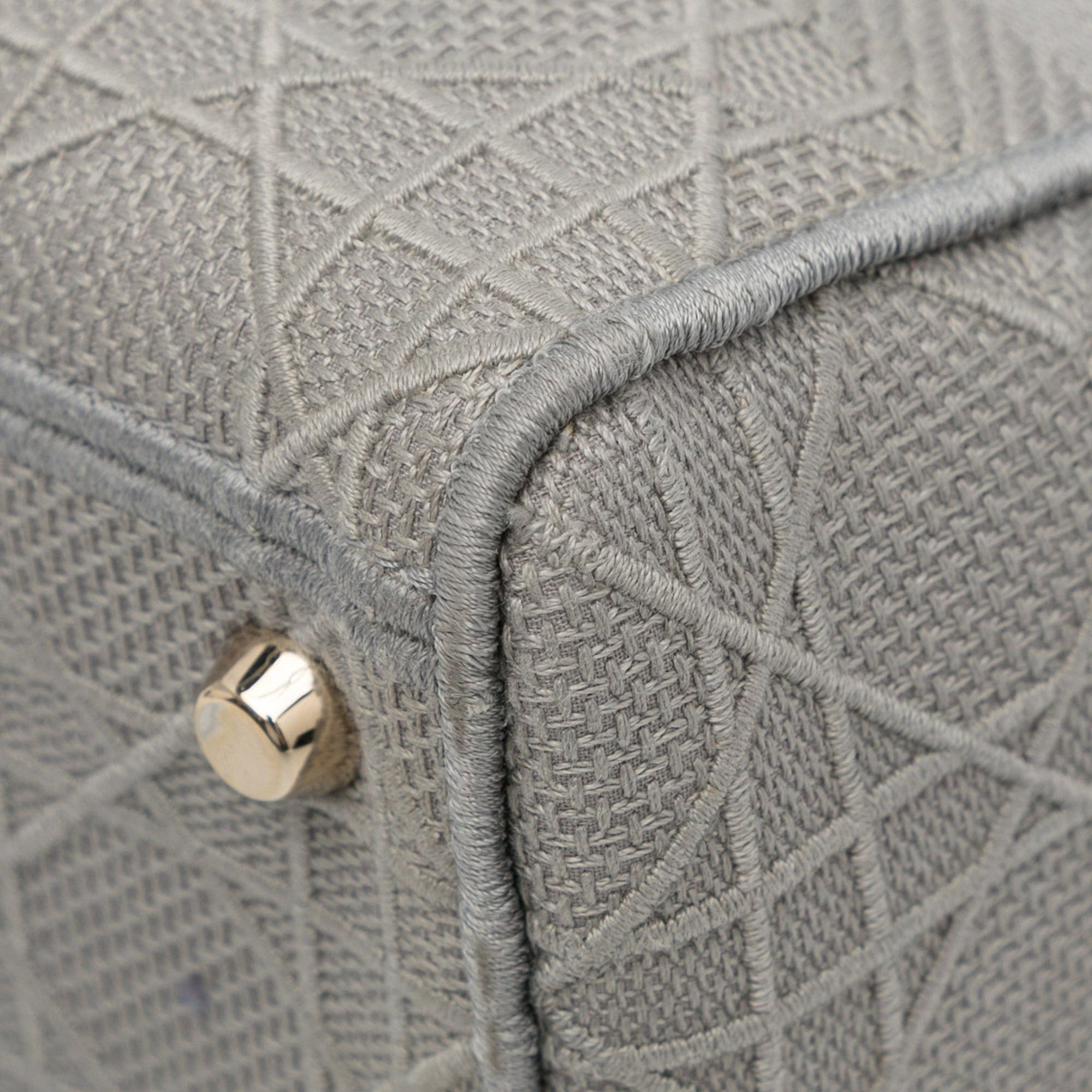 Dior Dior Medium Canvas Cannage Lady D Lite Gray Size ONE SIZE - 16 Thumbnail