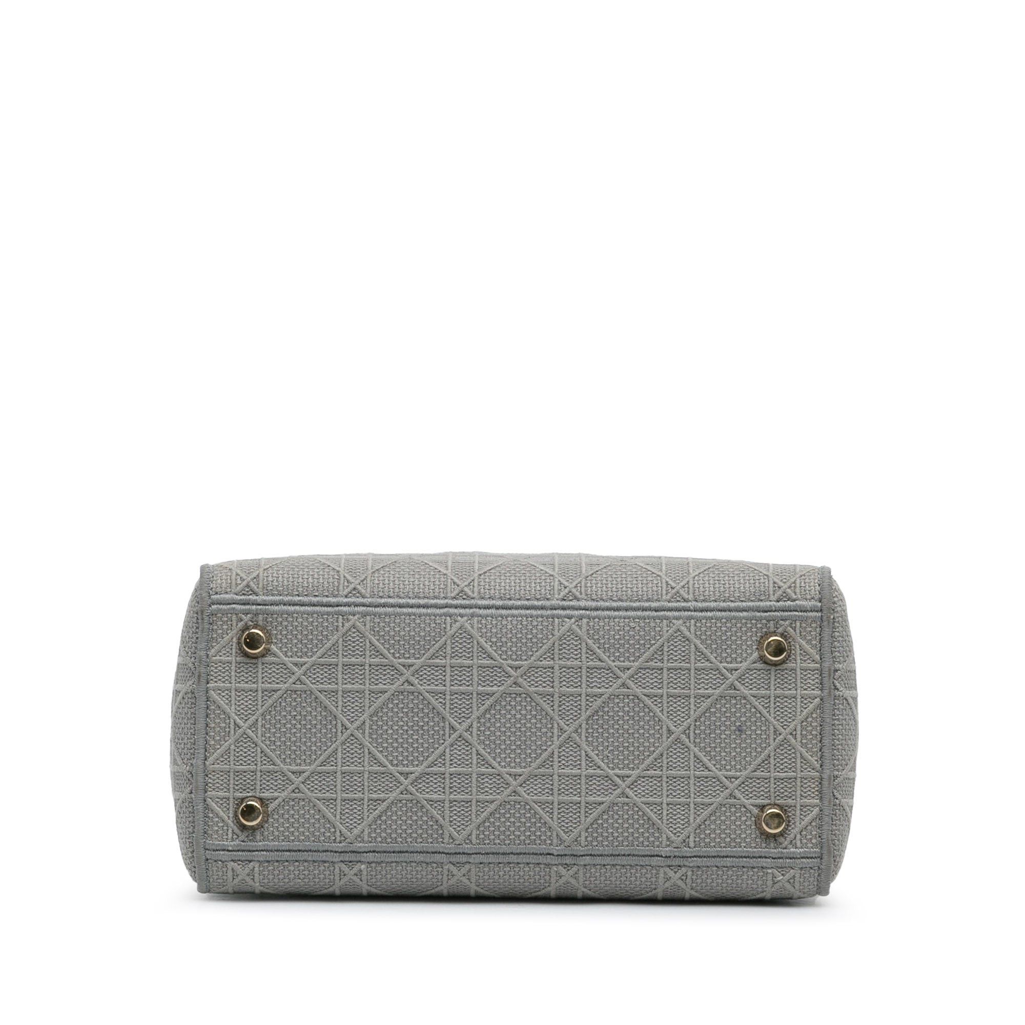 Dior Dior Medium Canvas Cannage Lady D Lite Gray Size ONE SIZE - 5 Thumbnail