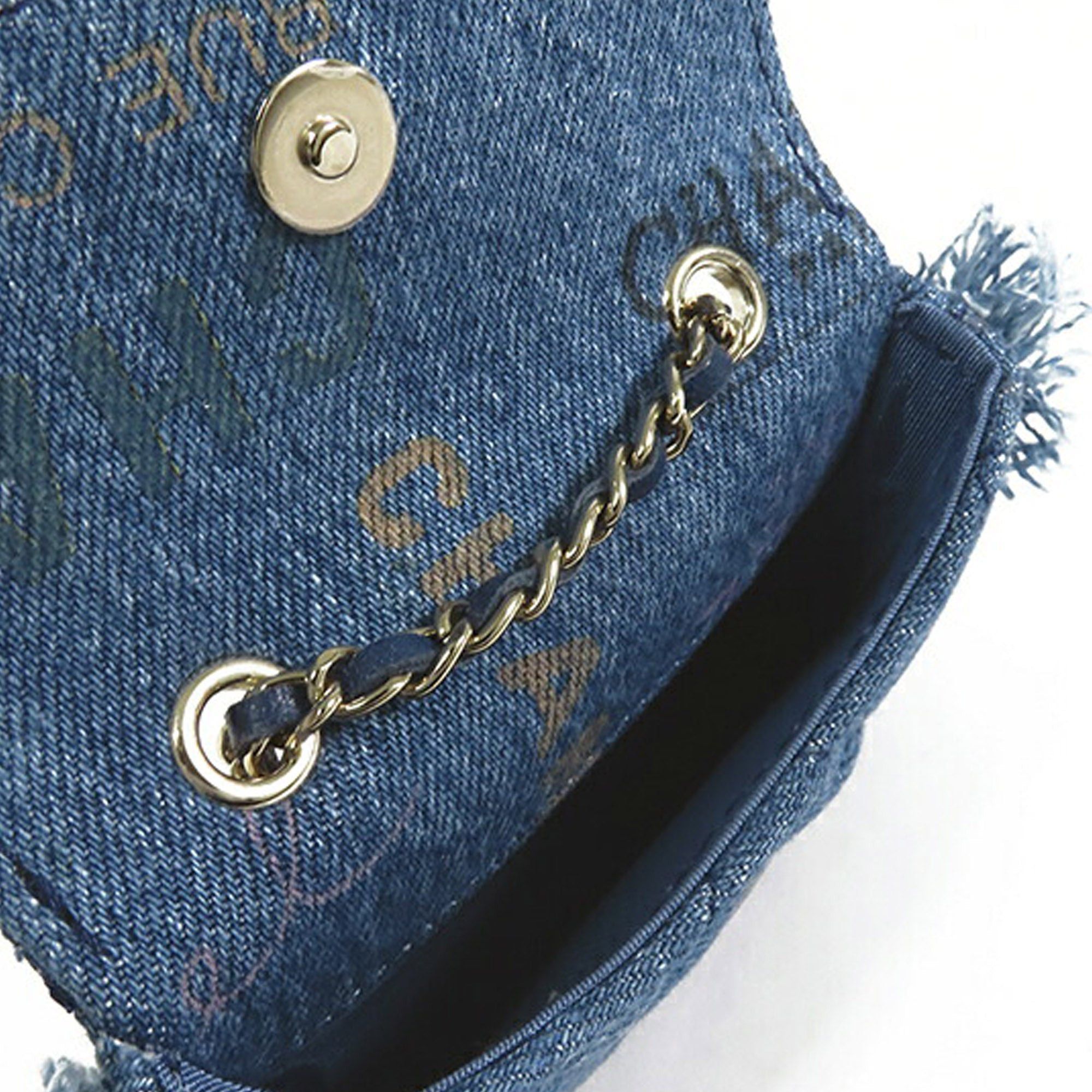 Chanel Chanel Mini Denim Mood Clutch with Chain Blue Size ONE SIZE - 4 Thumbnail