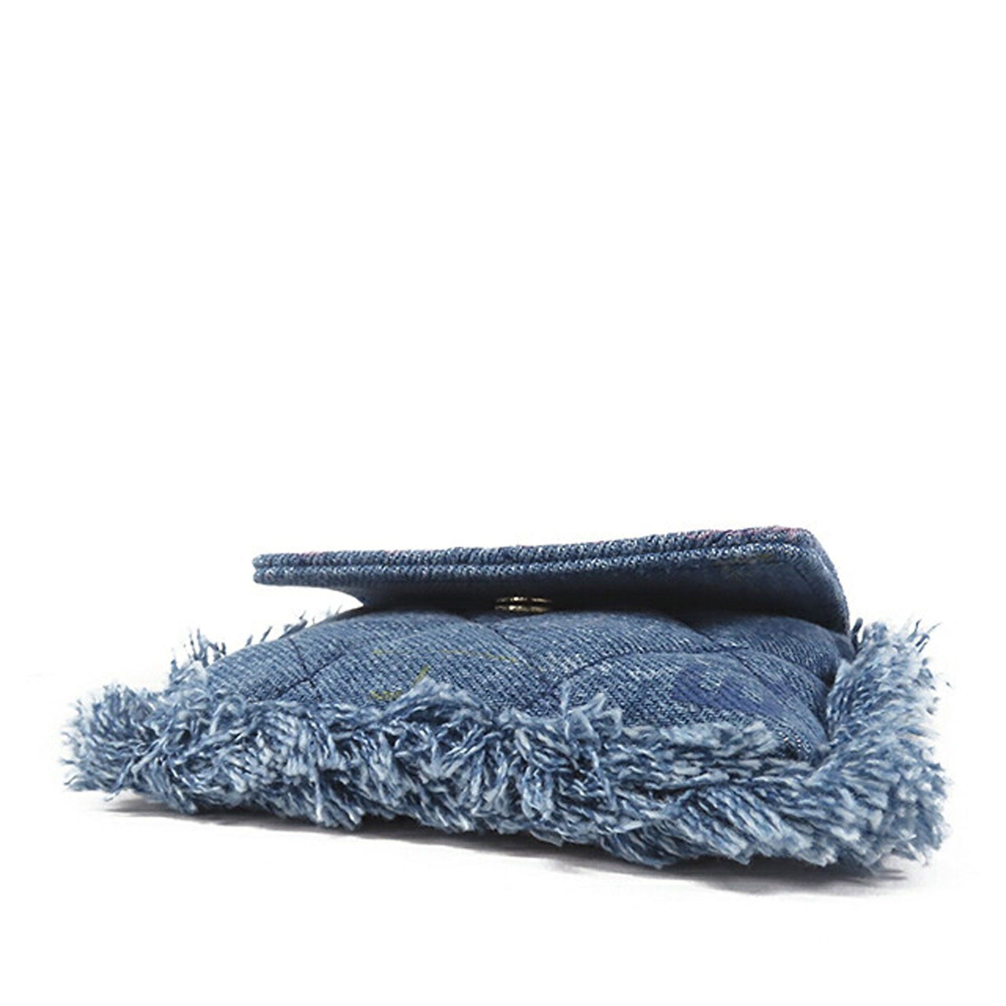Chanel Chanel Mini Denim Mood Clutch with Chain Blue Size ONE SIZE - 3 Thumbnail