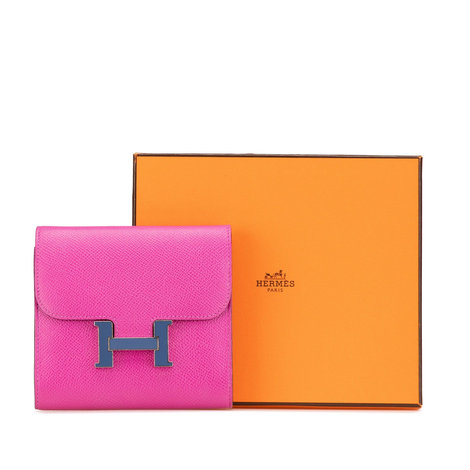 Hermes Hermès Epsom Constance Compact Wallet Pink Size ONE SIZE - 12 Thumbnail