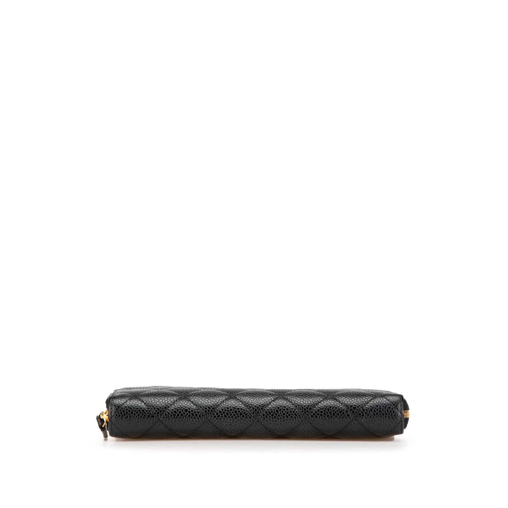 Chanel Chanel Quilted Caviar CC Zip Around Long Wallet Black Size ONE SIZE - 3 Thumbnail