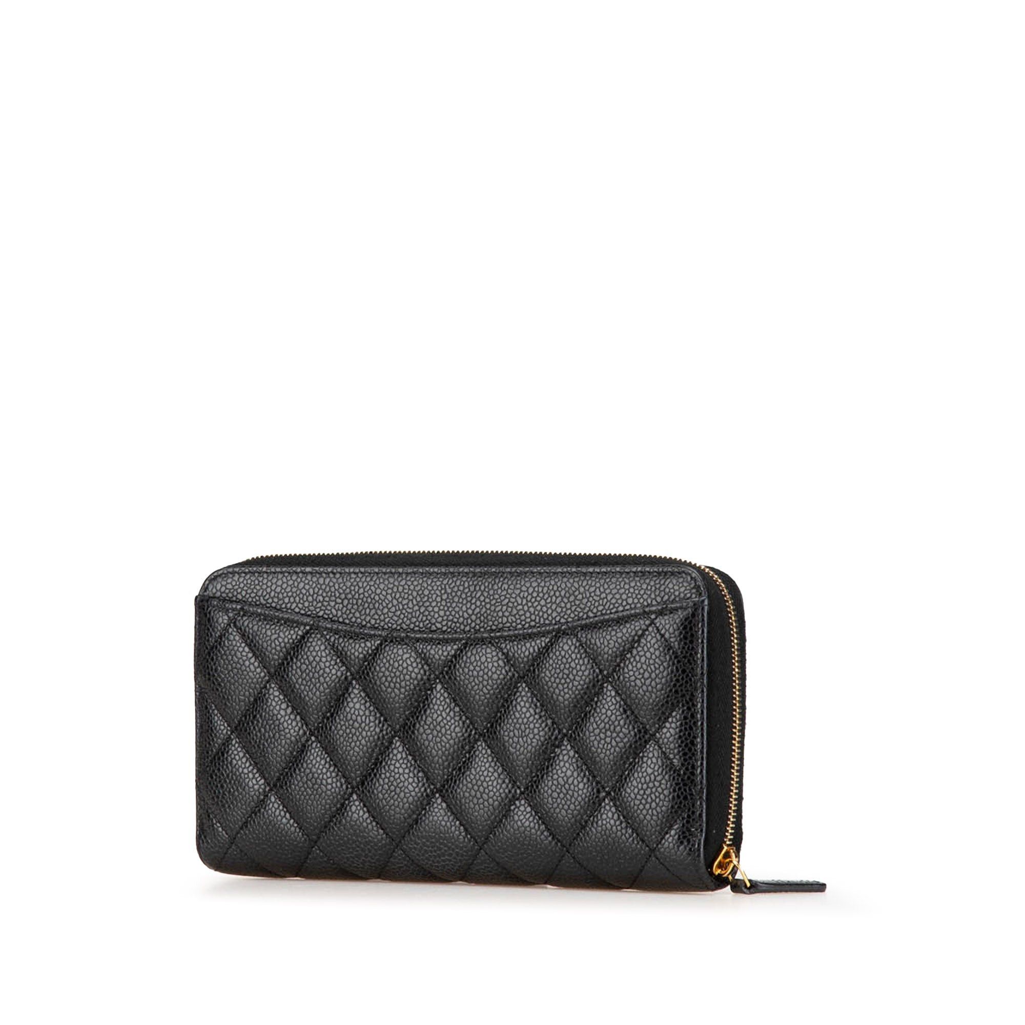 Chanel Chanel Quilted Caviar CC Zip Around Long Wallet Black Size ONE SIZE - 2 Thumbnail