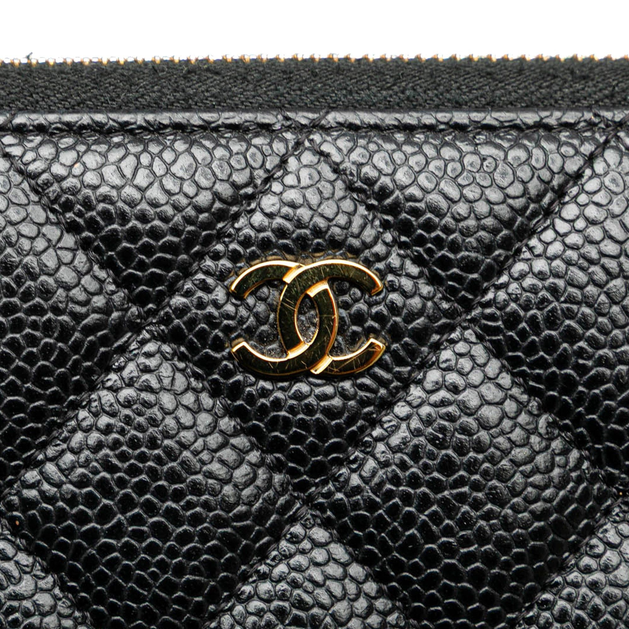 Chanel Chanel Quilted Caviar CC Zip Around Long Wallet Black Size ONE SIZE - 10 Thumbnail