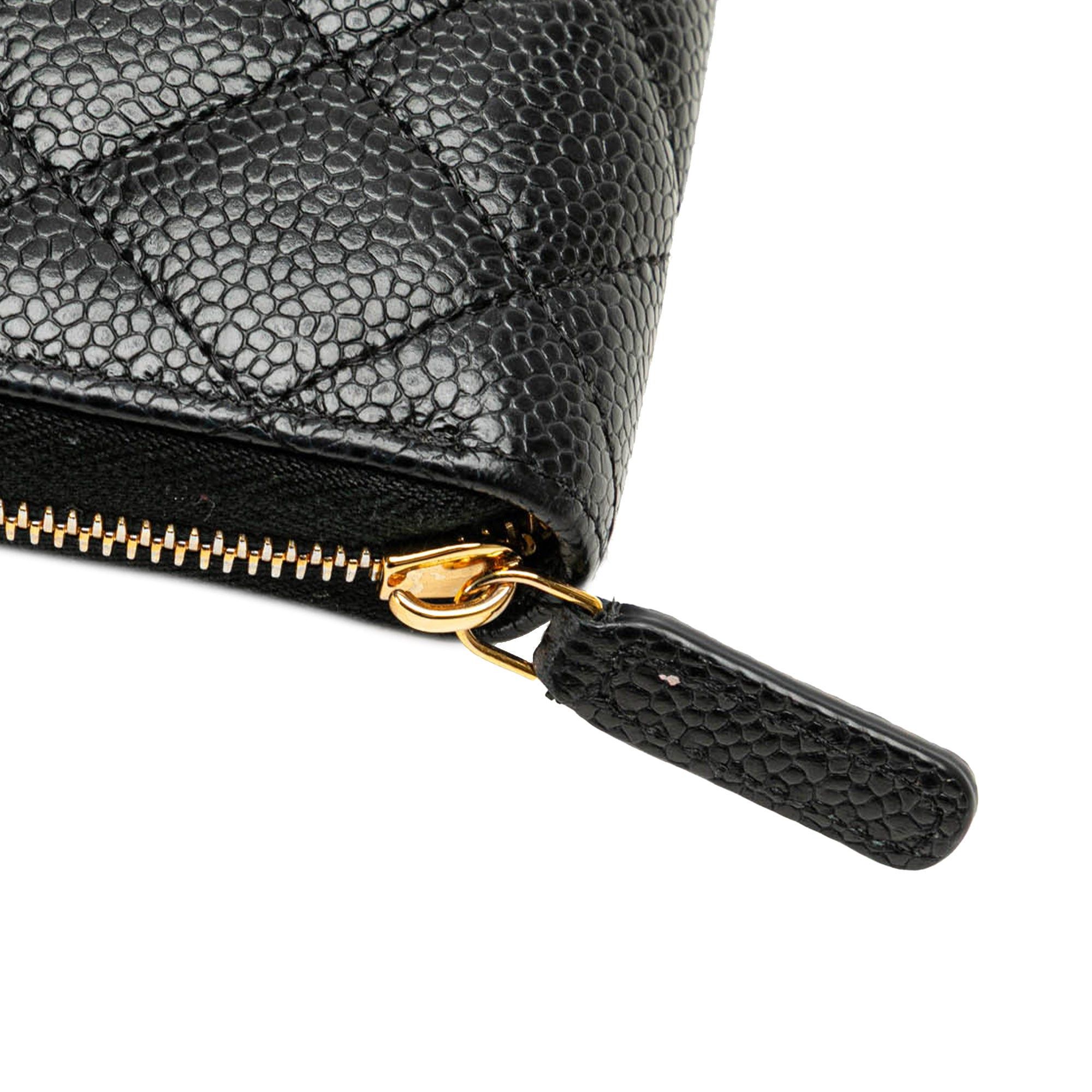 Chanel Chanel Quilted Caviar CC Zip Around Long Wallet Black Size ONE SIZE - 11 Thumbnail