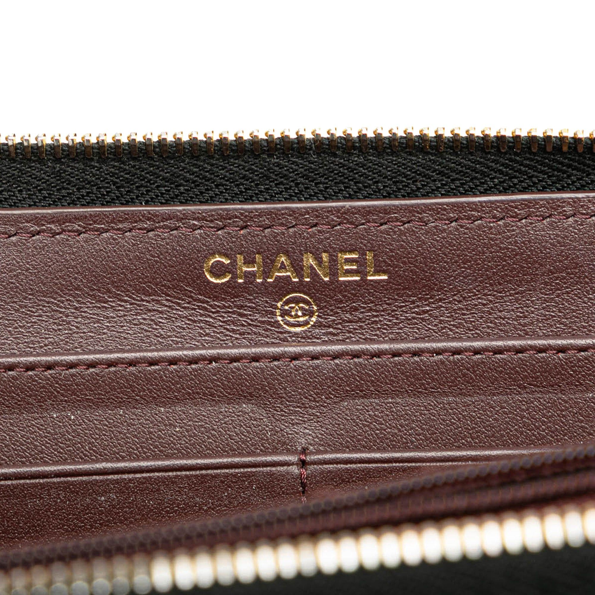 Chanel Chanel Quilted Caviar CC Zip Around Long Wallet Black Size ONE SIZE - 6 Thumbnail